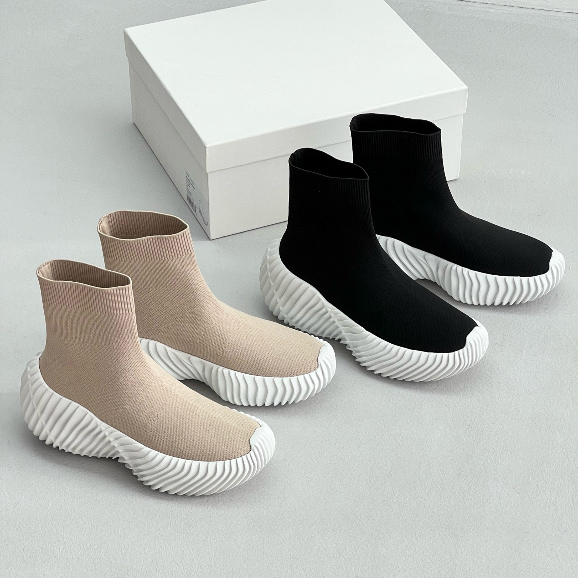 NIGO THE ROW Women's Autumn And Winter Round Toe Fashion Stretch Socks Boots Casual Shoes Ngvp #nigo7733