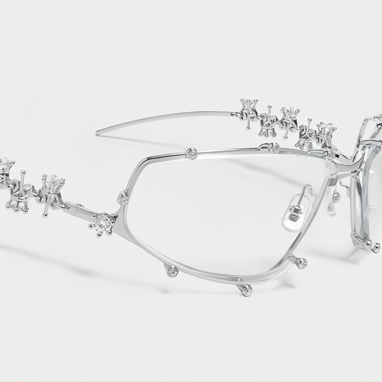 NIGO Gentle Monster Men's Women's Square Frame With Diamond Metal Glasses Fashionable Temperament Three Color Accessories Ngvp #nigo7131