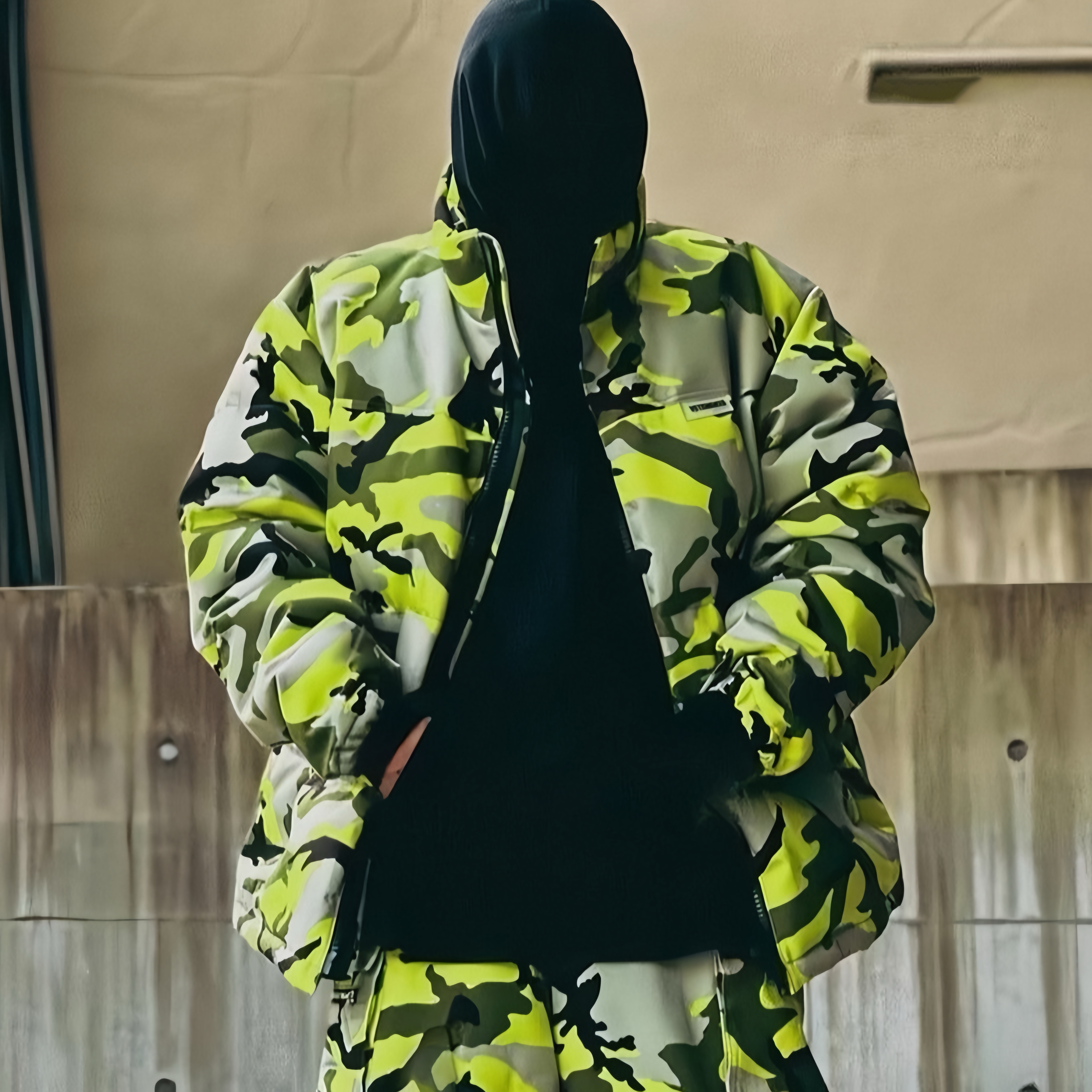 NIGO Vetements Men's Winter Standing Collar Zipper Long Sleeve Fitted Drop Shoulder Camouflage Puffer Down Jacket Ngvp #nigo7734