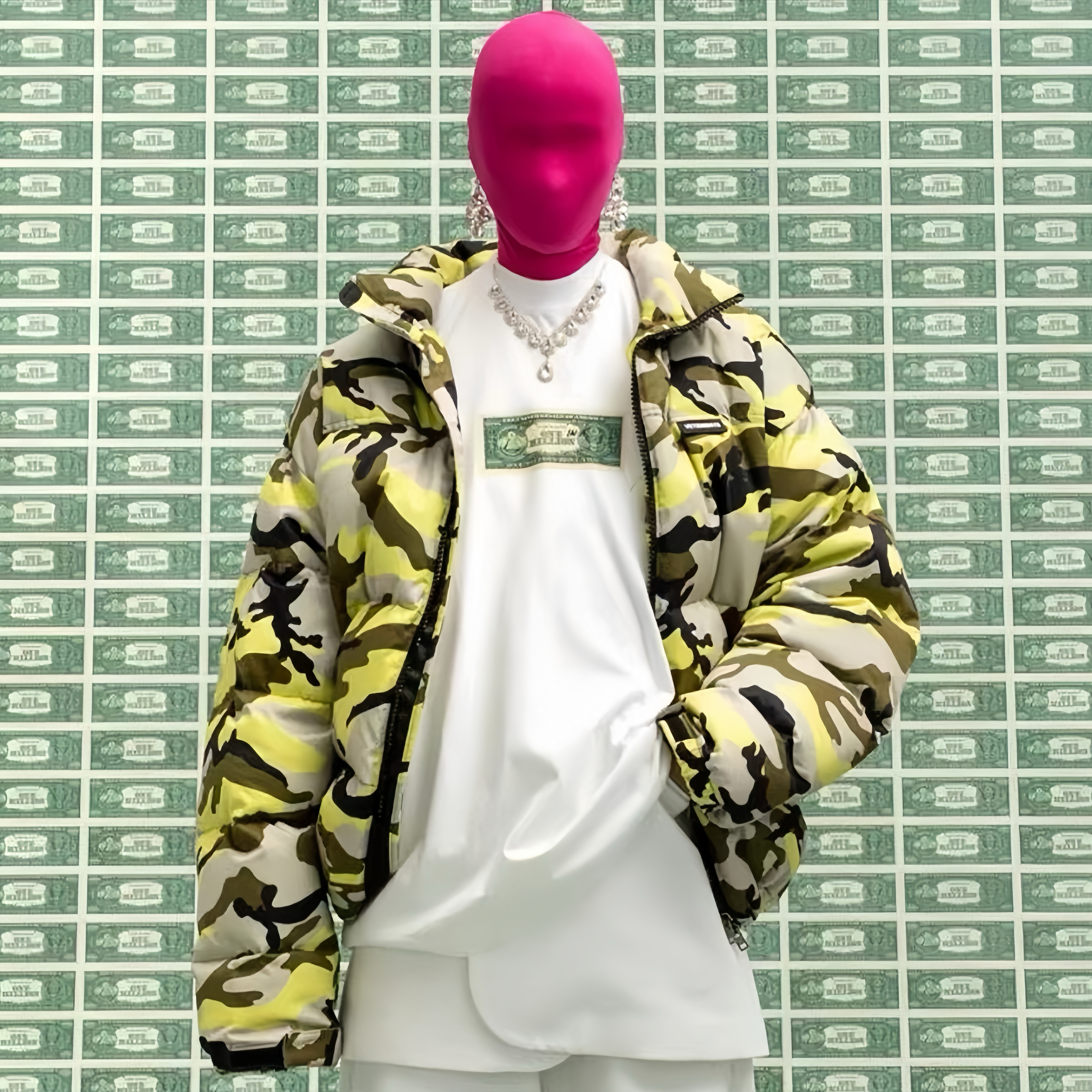 NIGO Vetements Men's Winter Standing Collar Zipper Long Sleeve Fitted Drop Shoulder Camouflage Puffer Down Jacket Ngvp #nigo7734