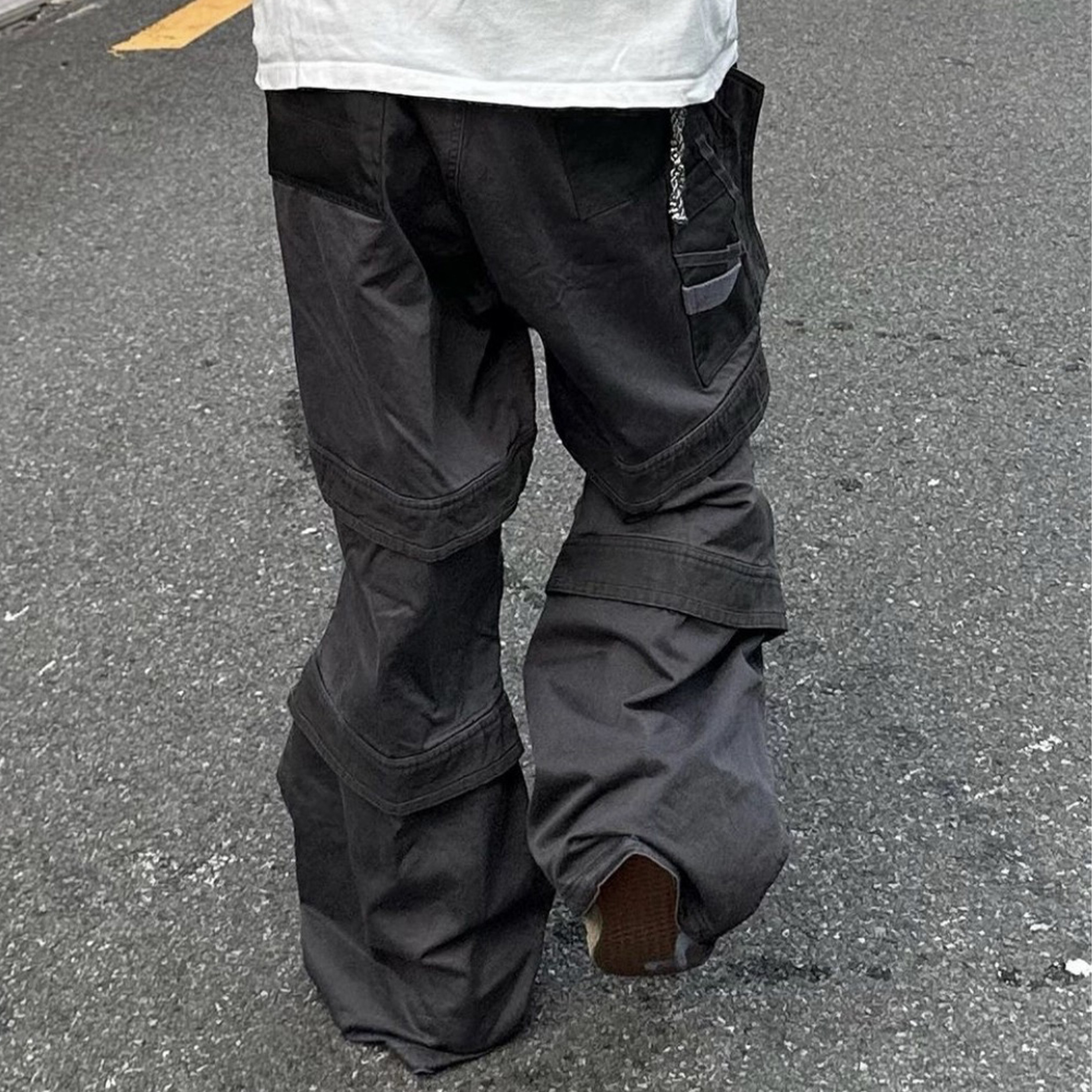 NIGO Far archive Men's Far Solid Color Paratrooper Pants Zipper Casual Multi-Pocket Loose Fit Work Pants Ngvp #nigo7741