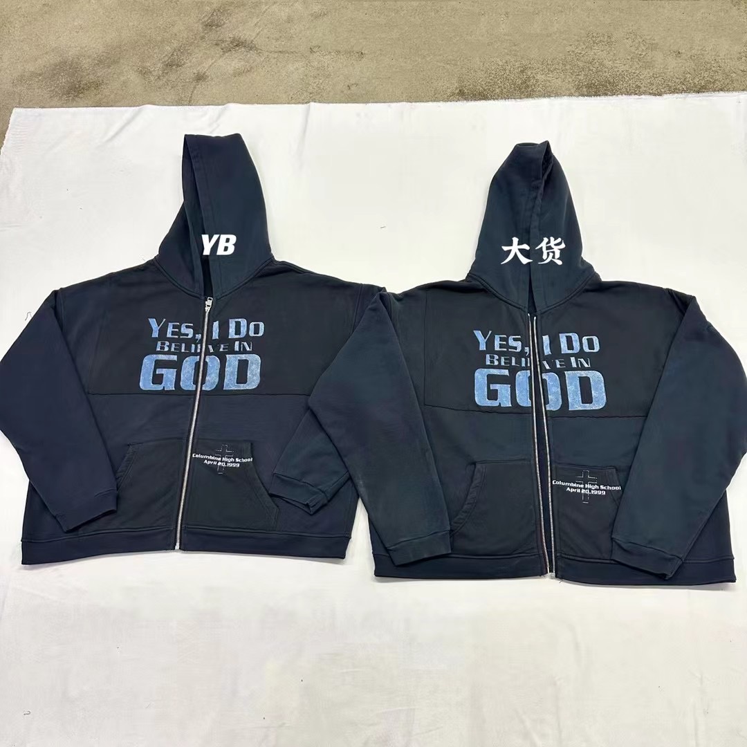 NIGO Enfants Riches Deprimes Men's Solid Color Spring And Autumn I Believe In God Printed Loose Long Sleeve Zipper Hooded Sweatshirt Ngvp #nigo7748