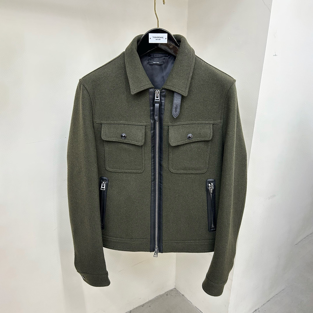 Nigo Tom Ford Men's Autumn And Winter Solid Color Zipper Lapel Long Sleeve Jacket Casual Slim Wool Coat Ngvp #nigo7744