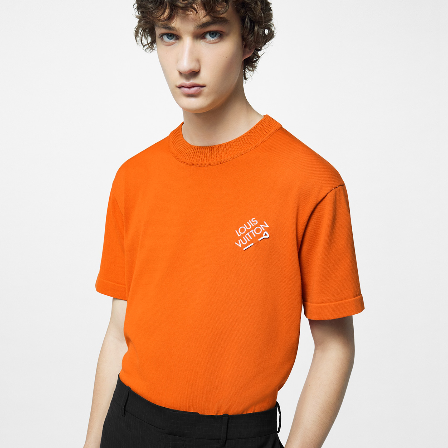 NIGO Louis Vuitton Men's Summer Solid Color Embroidered Logo Pin Crew Neck Cotton Short Sleeve T-Shirt #nigo98211