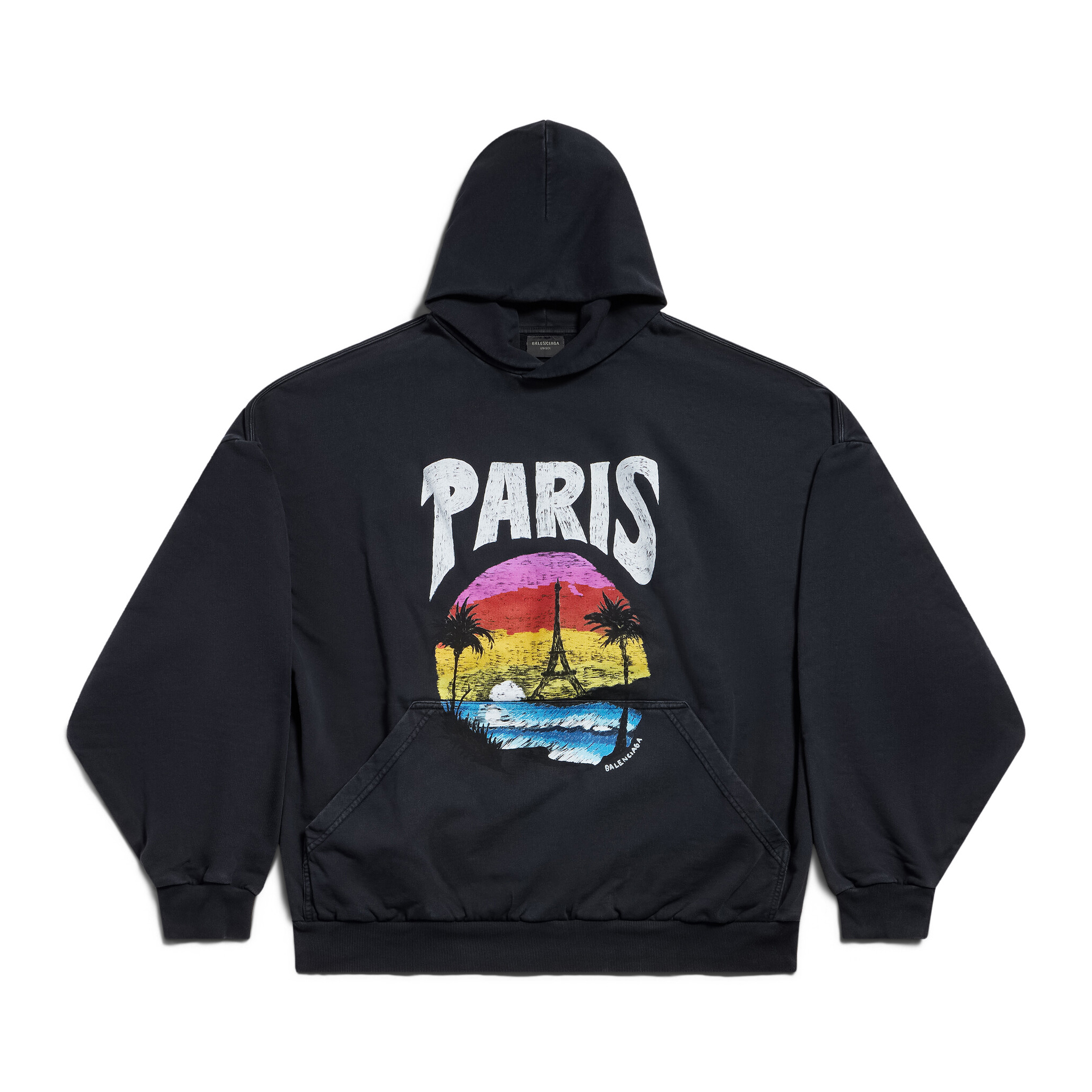 NIGO Balenciaga Men's and Women's Alphabet Printed Pattern Loose Fit Long Sleeve Paris Tropical Round Hooded Sweatshirt Pullover #nigo98195