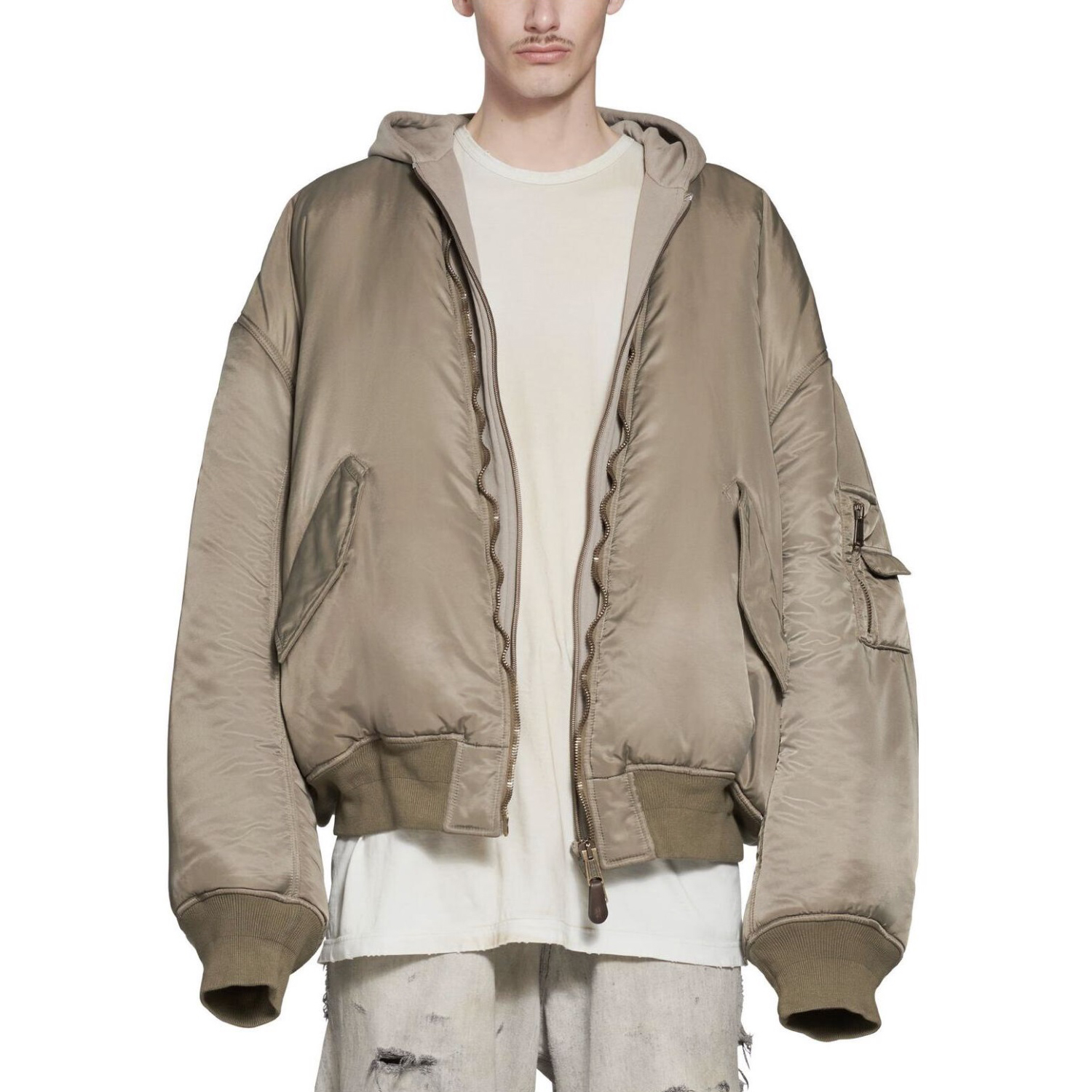 NIGO Balenciaga Men's And Women's Fall And Winter Splicing Loose Fit Hooded Zipper Long Sleeve Aviator Jacket #nigo98216