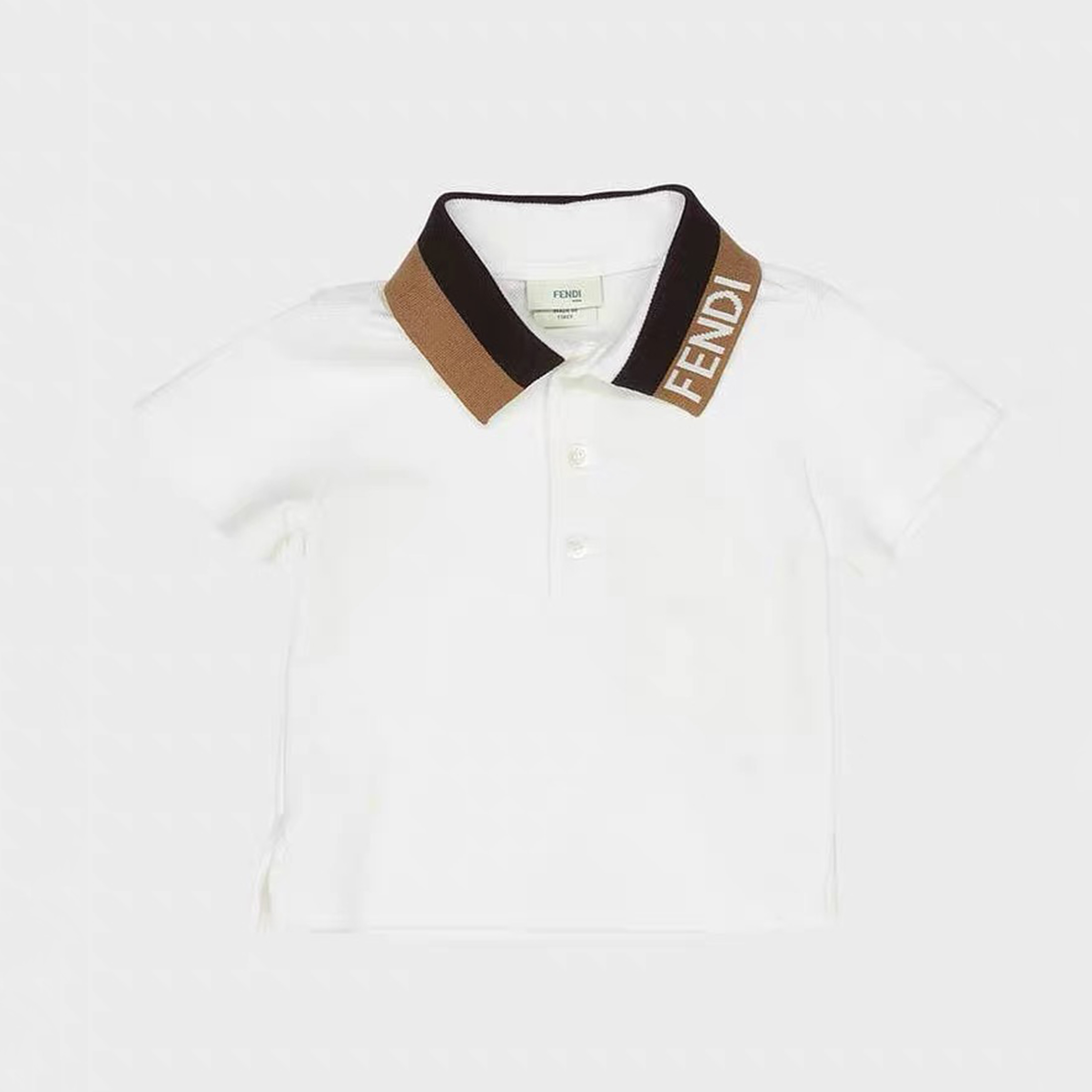 NIGO Fendi Kid's Summer Fashion Solid Color Lapel Printed Casual Short-Sleeved Polo Shirt #nigo31264