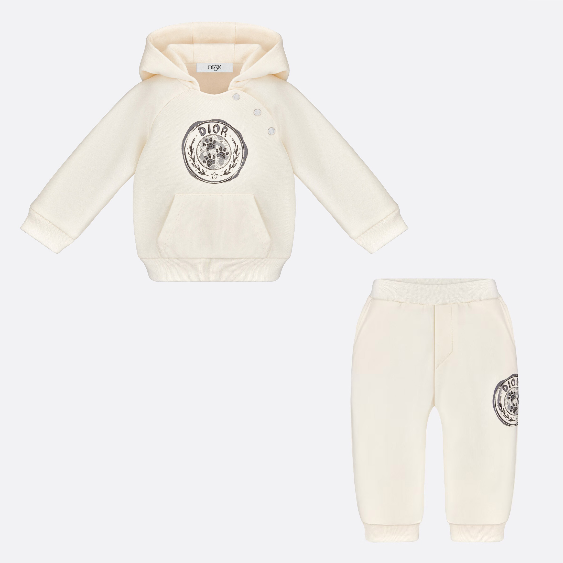 NIGO Dior Kid's Spring And Autumn Solid Color Letter Print Long Sleeve Hooded Sweatshirt Fashion Cotton Sweatpants Set #nigo31258