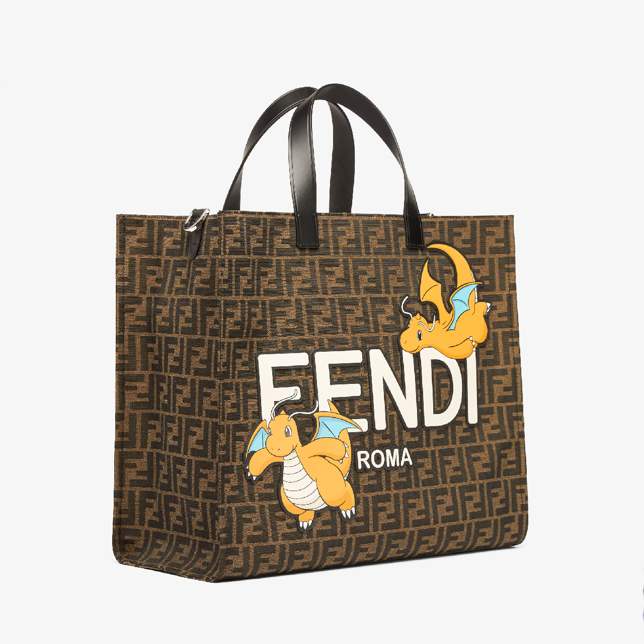 NIGO Fendi Women's Spring And Summer Dragon Year Tote Bag Old Flower Logo Handbag Vintage Fashion #nigo98233
