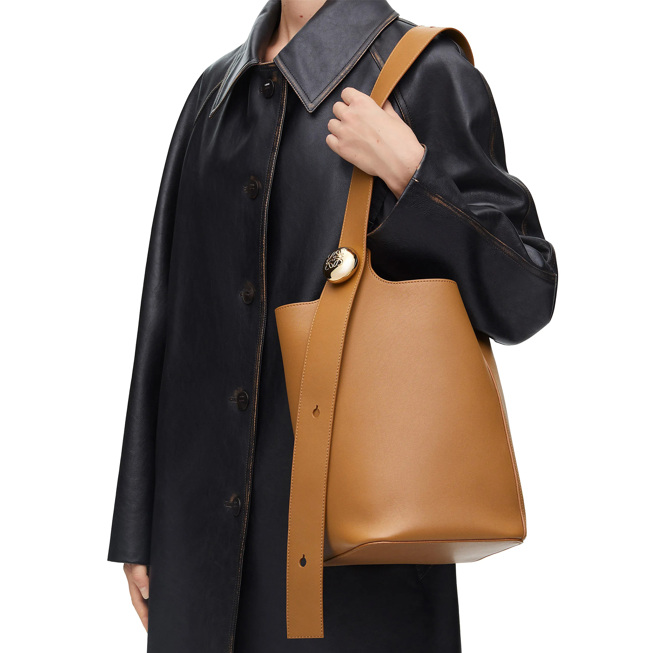 NIGO Loewe Women's Fashion Medium Pebble Bucket Bag In Mellow Calfskin Casual Handbag #nigo98229