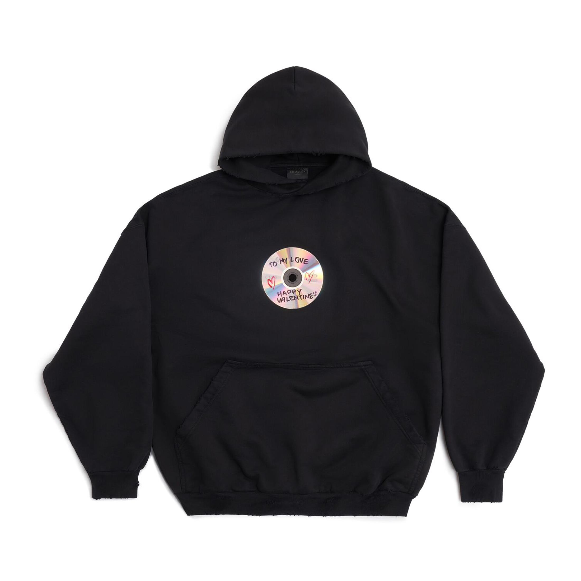 NIGO Balenciaga Men's Spring And Autumn Vintage TO MY LOVE Graffiti CD-ROM Large Silhouette Washed Solid Color Hooded Sweatshirt Ngvp #nigo7754