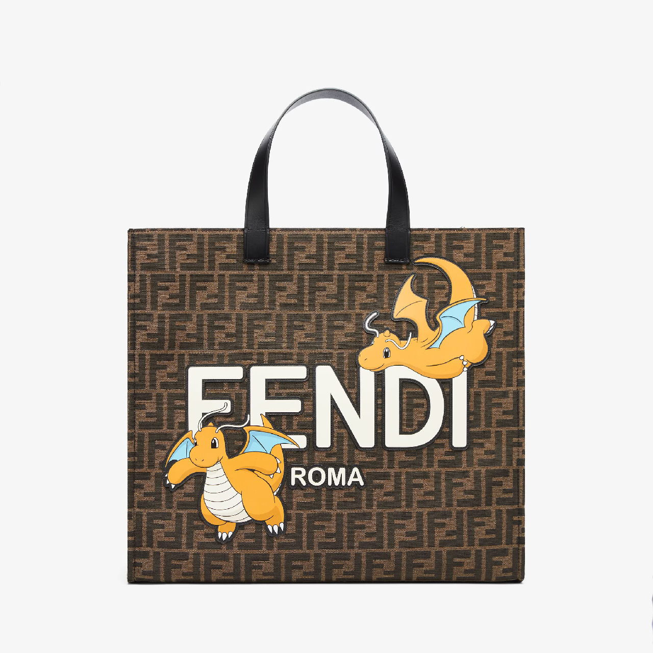 NIGO Fendi Women's Spring And Summer Dragon Year Tote Bag Old Flower Logo Handbag Vintage Fashion #nigo98233