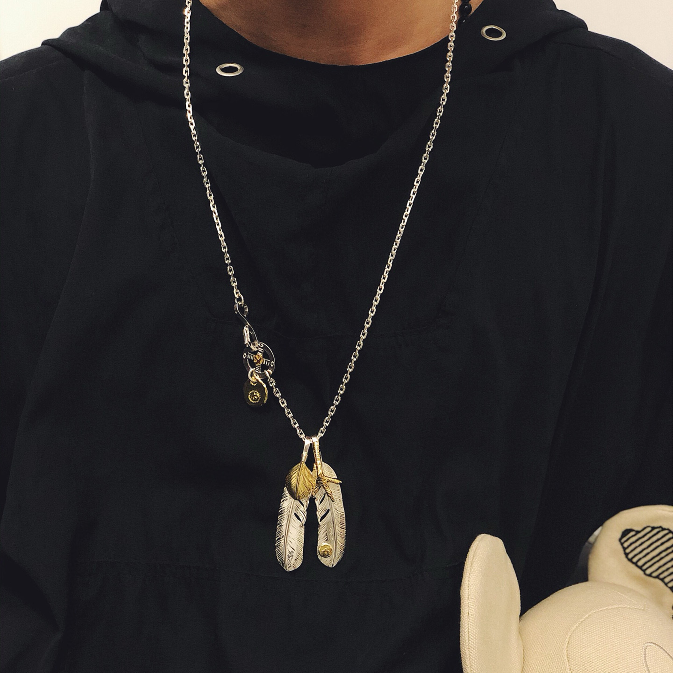 NIGO Goro's Men Women Fashion Feather Eagle Claw Vintage Trend Silver Necklace #nigo98235