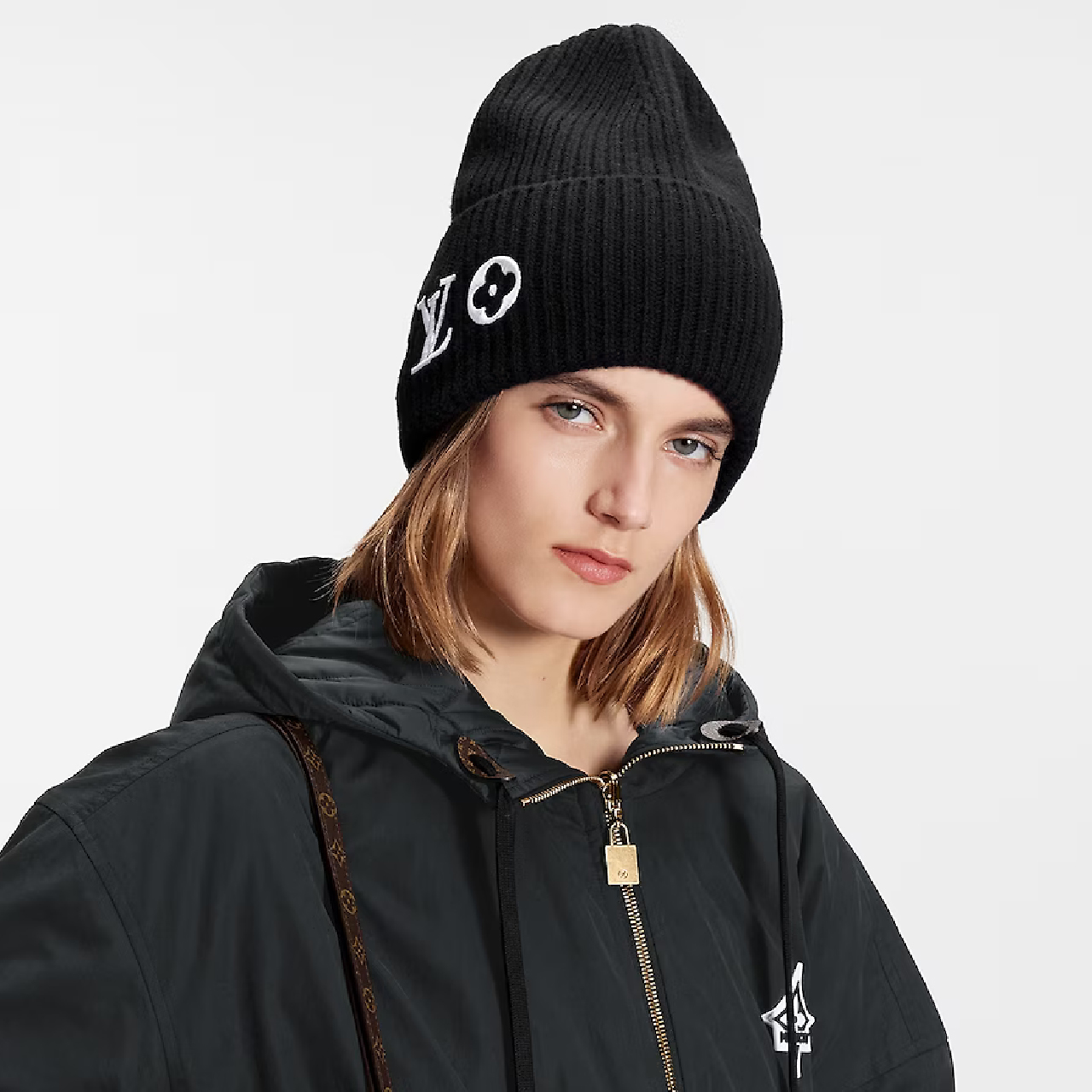 NIGO Louis Vuitton Women's Men's New Fall And Winter Pure Wool Cold Cap Knitted Logo Warm Wool Cap Black And White Trend #nigo98238