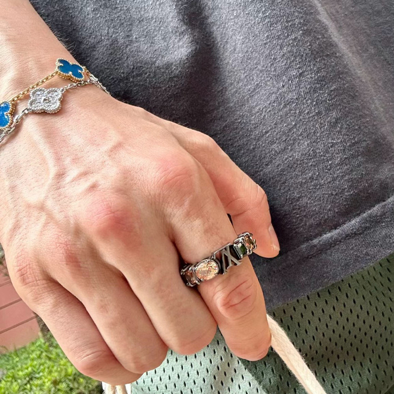 NIGO Louis Vuitton Men's Fashion Vintage Black LV LIGHT Ring #nigo98252