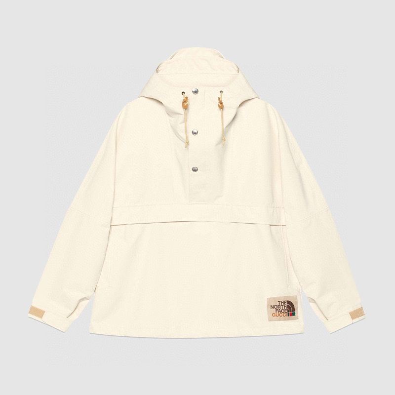 NIGO Gucci x The North Face Men's Spring & Autumn Solid Color Lightweight Nylon Long Sleeve Hooded Windproof Fitted Rush Jacket #nigo98253