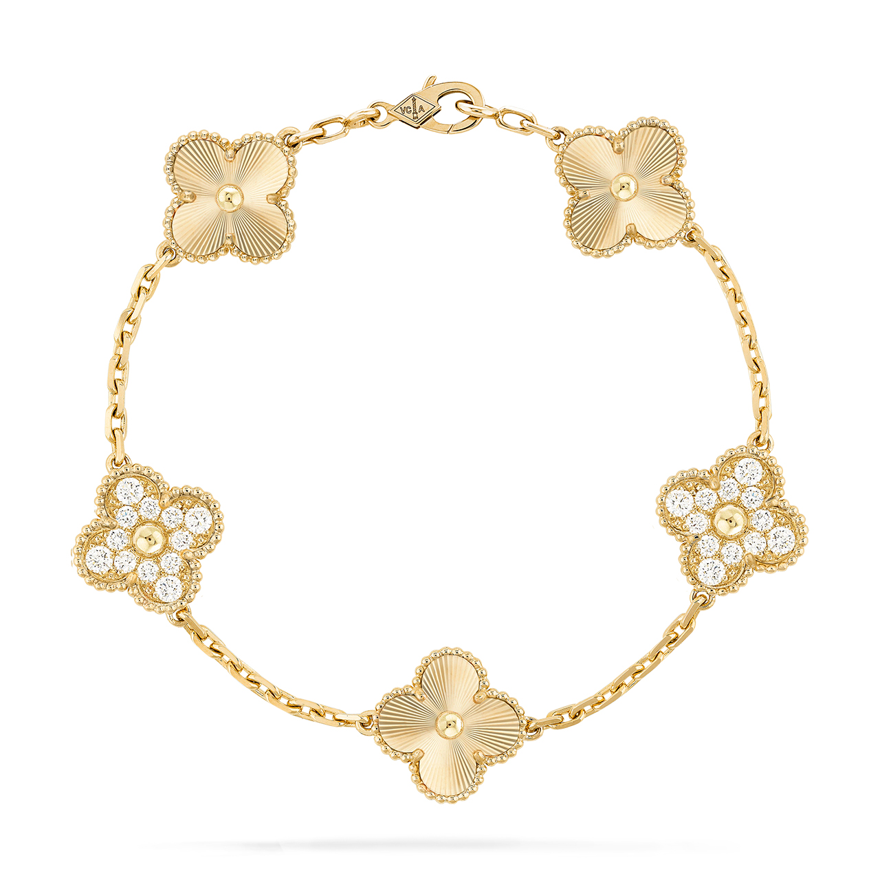 NIGO Van Cleef & Arpels Women's Men's Five Flower Half Diamond Bracelet Luxury Accessories #nigo98264