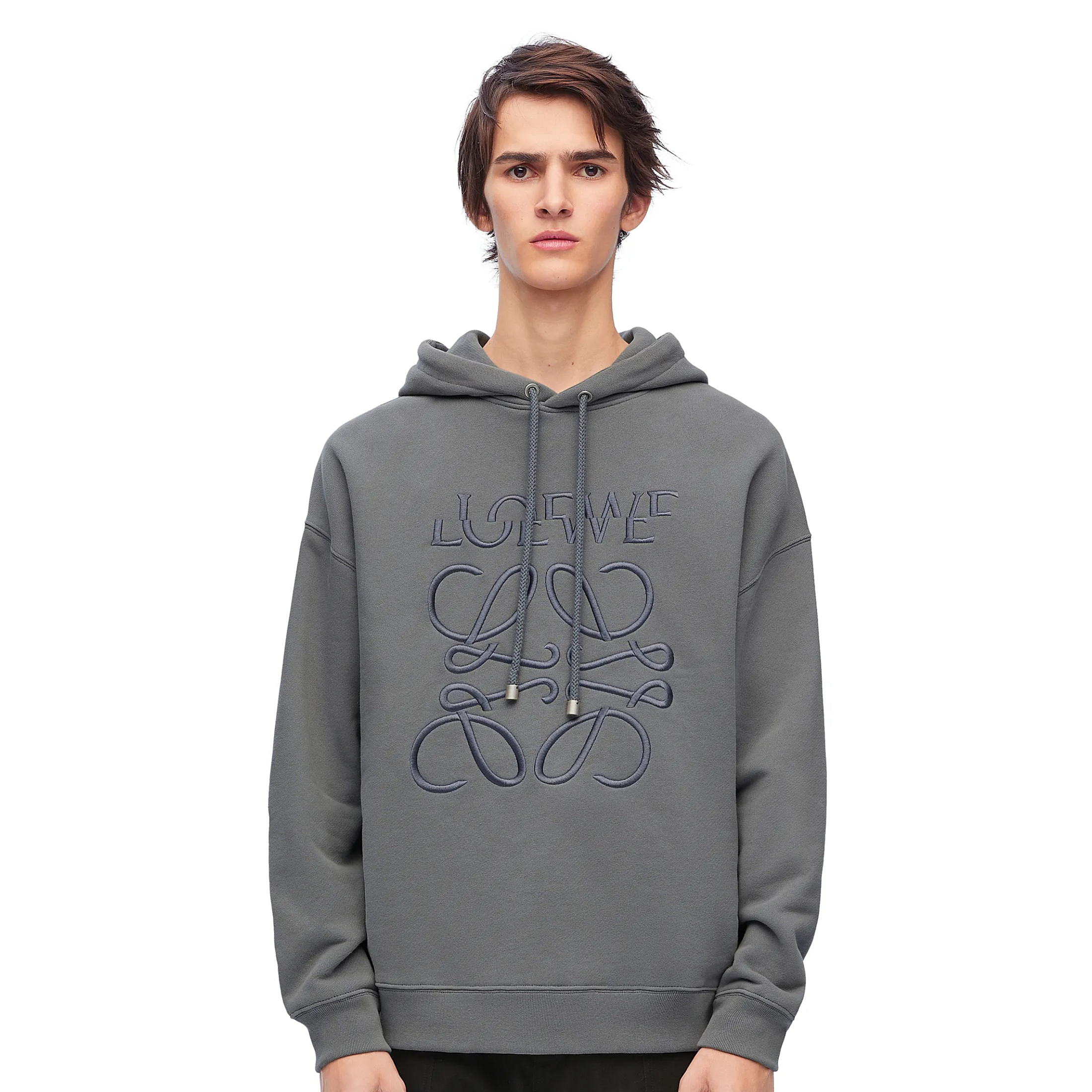 NIGO Loewe Men's Spring And Autumn Solid Color Letter Embroidery Cotton Loose Drawstring Long Sleeve Hooded Sweatshirt #nigo98258