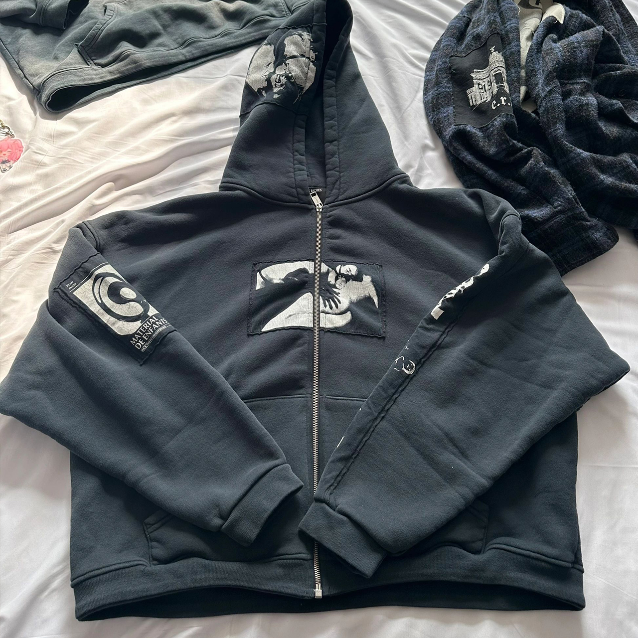 NIGO Enfants Riches Deprimes Men's Spring And Autumn Hooded Pattern Letter Casual Fashion Trend Black Pullover SweatshirtNgvp #nigo7777