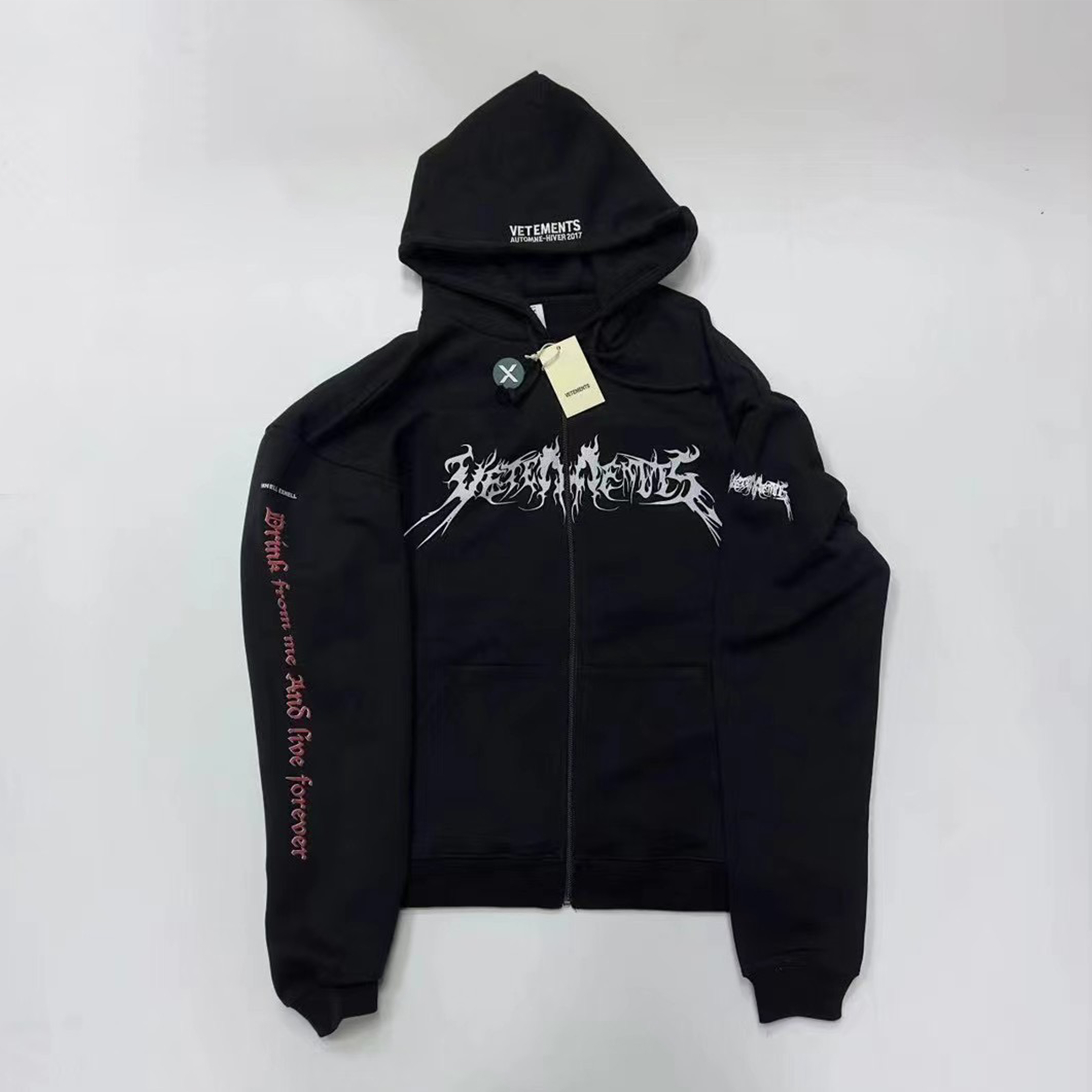 NIGO Vetements Men's Fashion Letter Pentagram Embroidery Loose Zipper Black Long Sleeve Hoodie Ngvp #nigo7772
