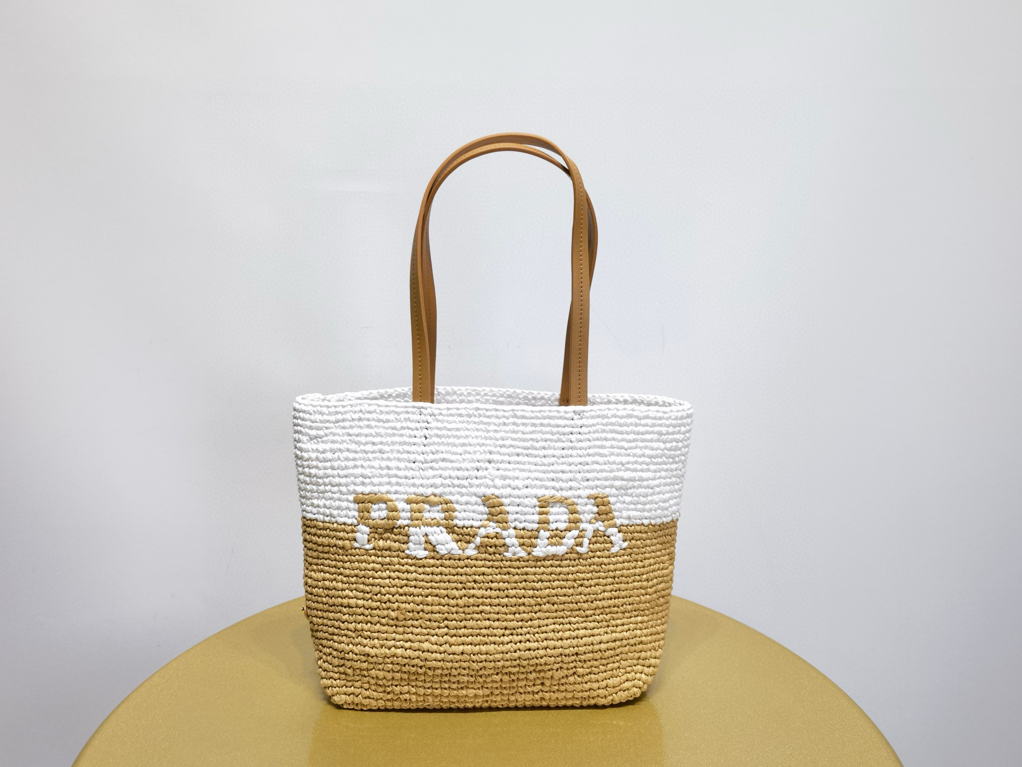NIGO Prada Women's Colorblocking Lafite Woven Tote Bag Shopping Bag Leisure Handbag #nigo98283