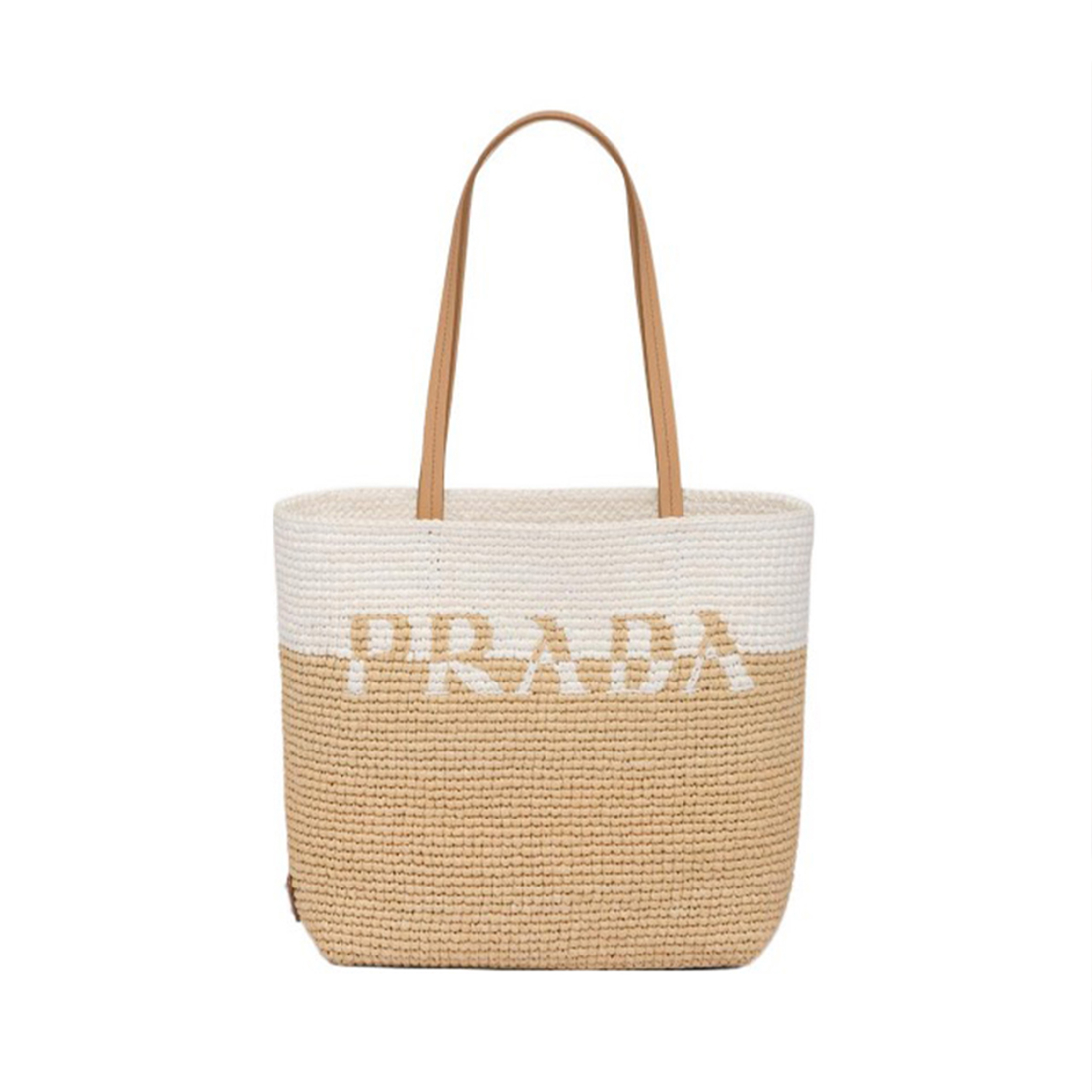 NIGO Prada Women's Colorblocking Lafite Woven Tote Bag Shopping Bag Leisure Handbag #nigo98283