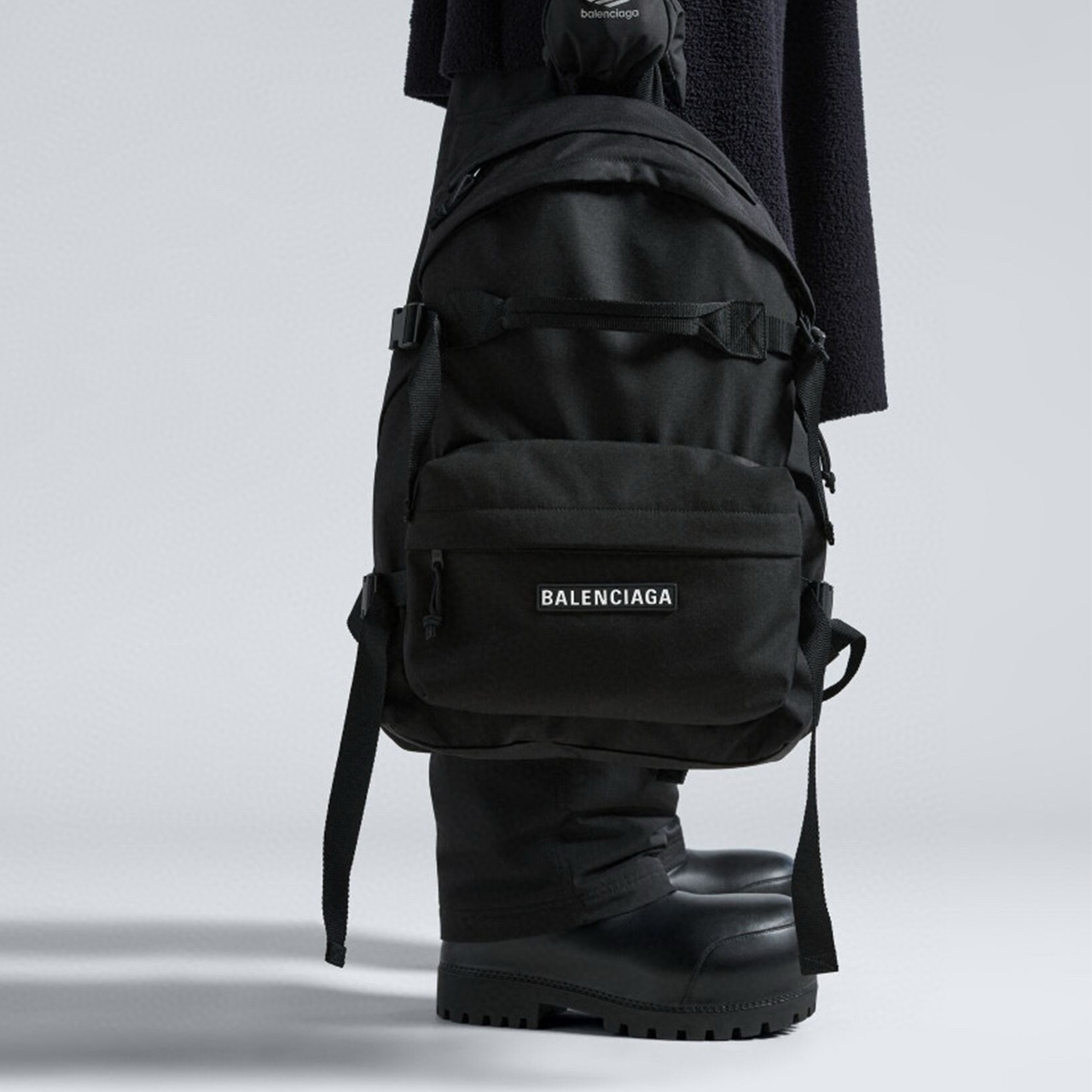 NIGO Balenciaga Men's Logo Black Fashion Trendy Cool Shoulder Backpack Handbag Travel Bag #nigo97277