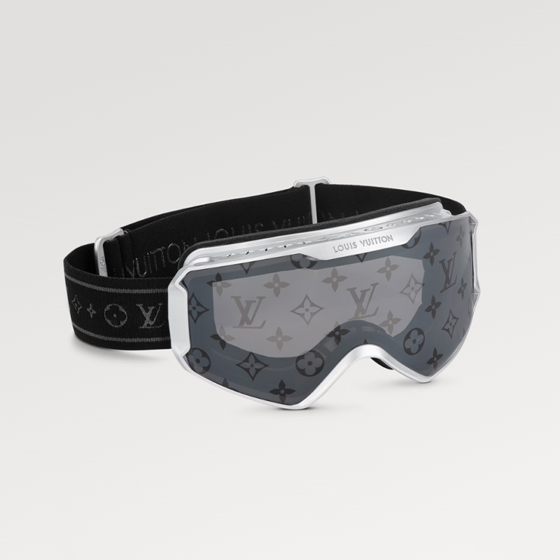 NIGO Louis Vuitton Men Women Fashion Silver Frame Black Print Adjustable LV Snow Mask Glasses #nigo98261