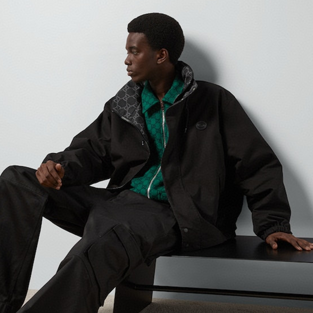 NIGO Gucci Men's Fall And Winter Double-sided Nylon Gingham Jacket Logo Stand-up Collar Removable Hat Fashion Casual Jacket #nigo98271