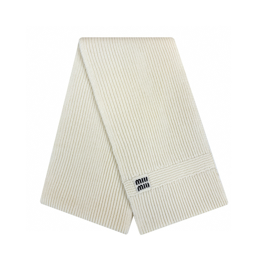 NIGO MiuMiu Men's Women's Autumn And Winter Solid Color Vintage Letter Embroidery Rough Woven Wool Blend Scarf #nigo98274