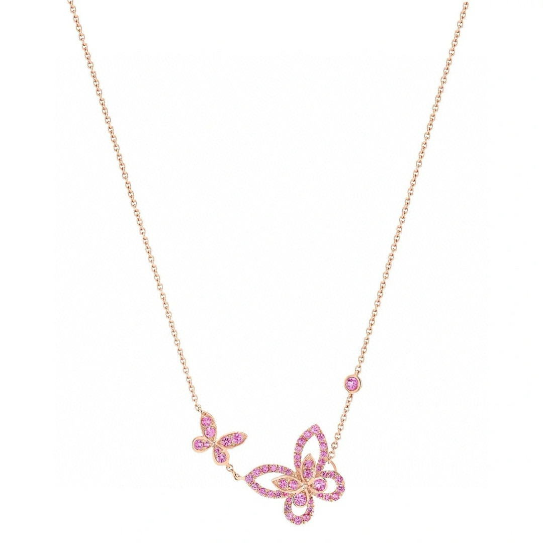 NIGO Graff Women's Four Seasons Temperament Pink Diamond Butterfly Necklace Luxury Metal Accessories Ngvp #nigo7773