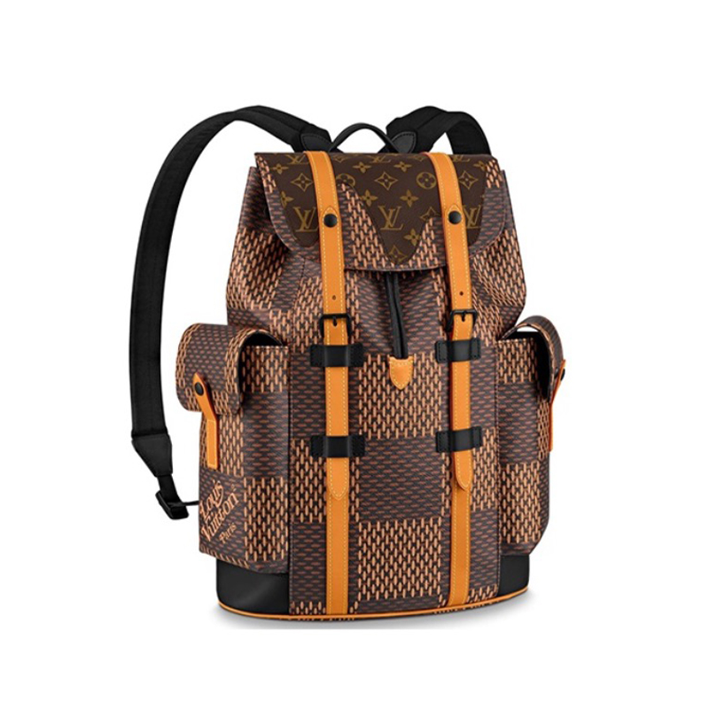 NIGO Louis Vuitton x NIGO Men's Christopher Classic Old Flower Plaid Flap Wave Pattern Trendy Small Canvas Shoulder Bag #nigo98293