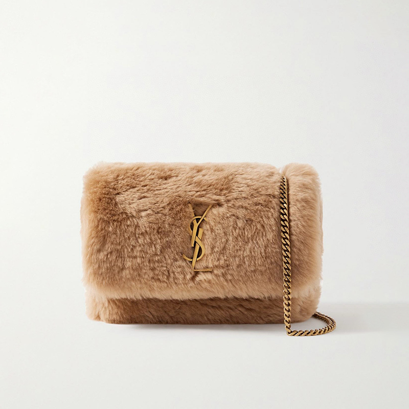 NIGO SAINT LAURENT Women's Fall And Winter Suede Rabbit Fur Patchwork Bag Funky Chain Bag #nigo998313