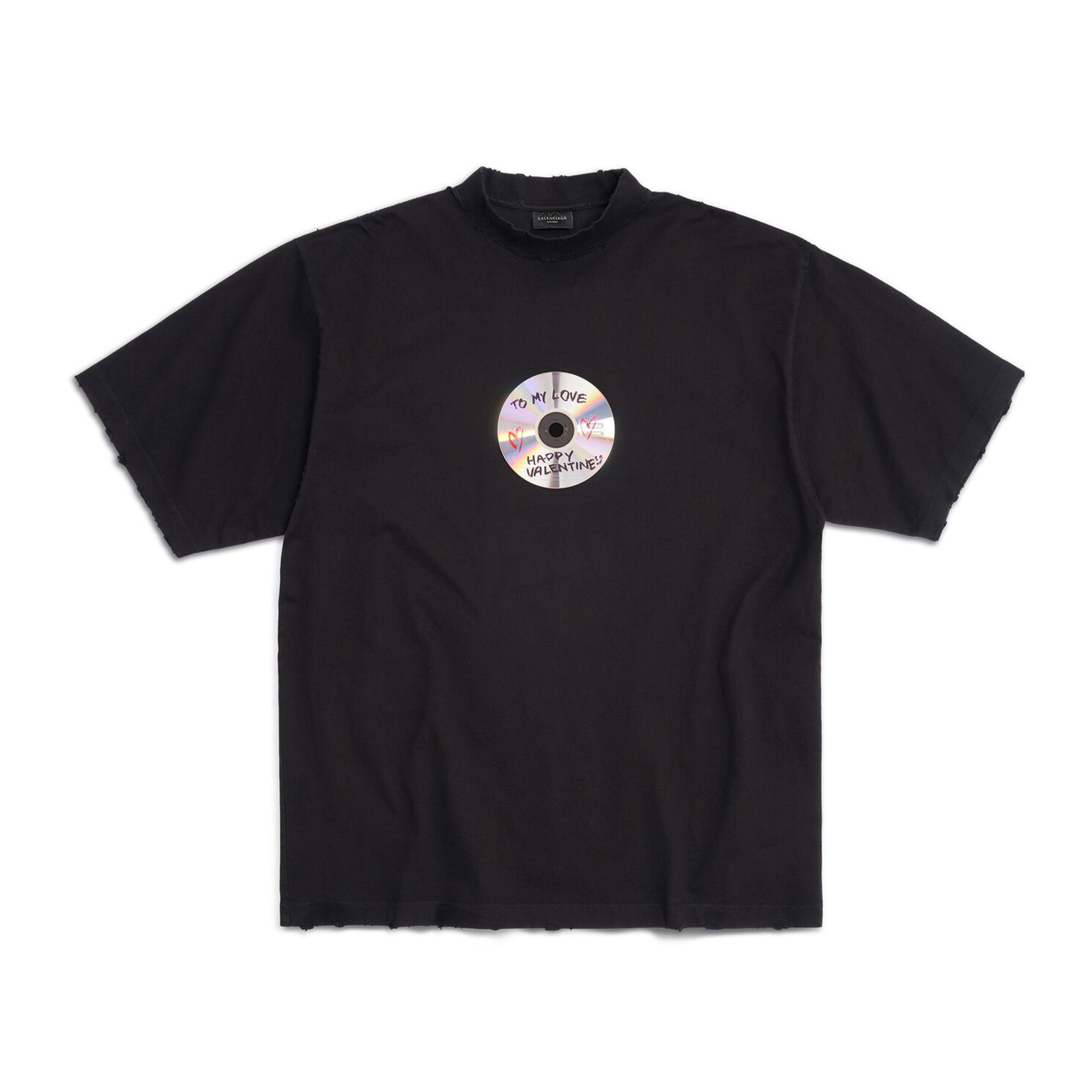 NIGO Balenciaga Men's Women's Solid Color To My Love Graffiti Disc Loose Short Sleeve T-Shirt #nigo98316