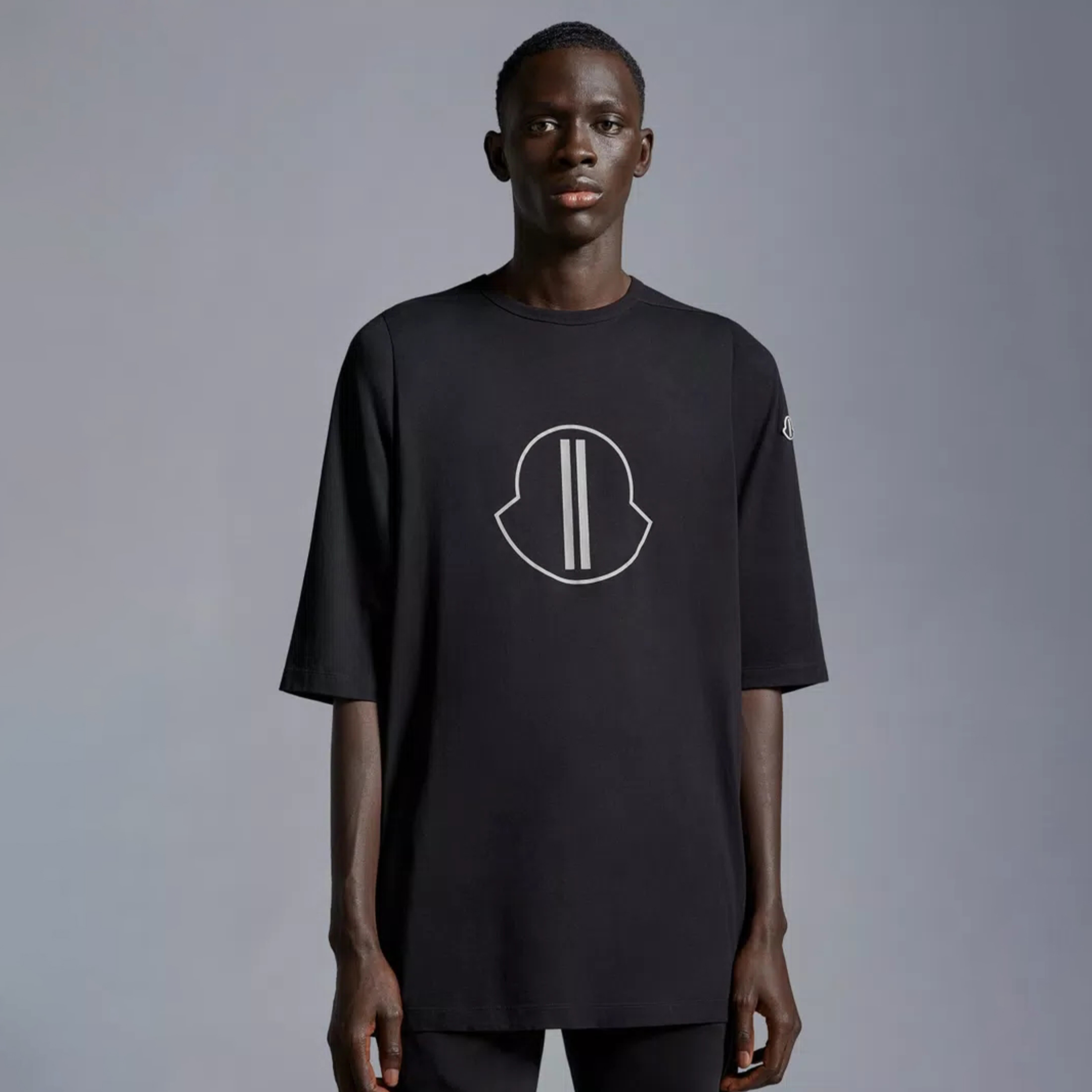 NIGO Moncler x Rick Owens Men's Summer Black Logo Print Loose Round Neck Short Sleeve T-Shirt #nigo98317