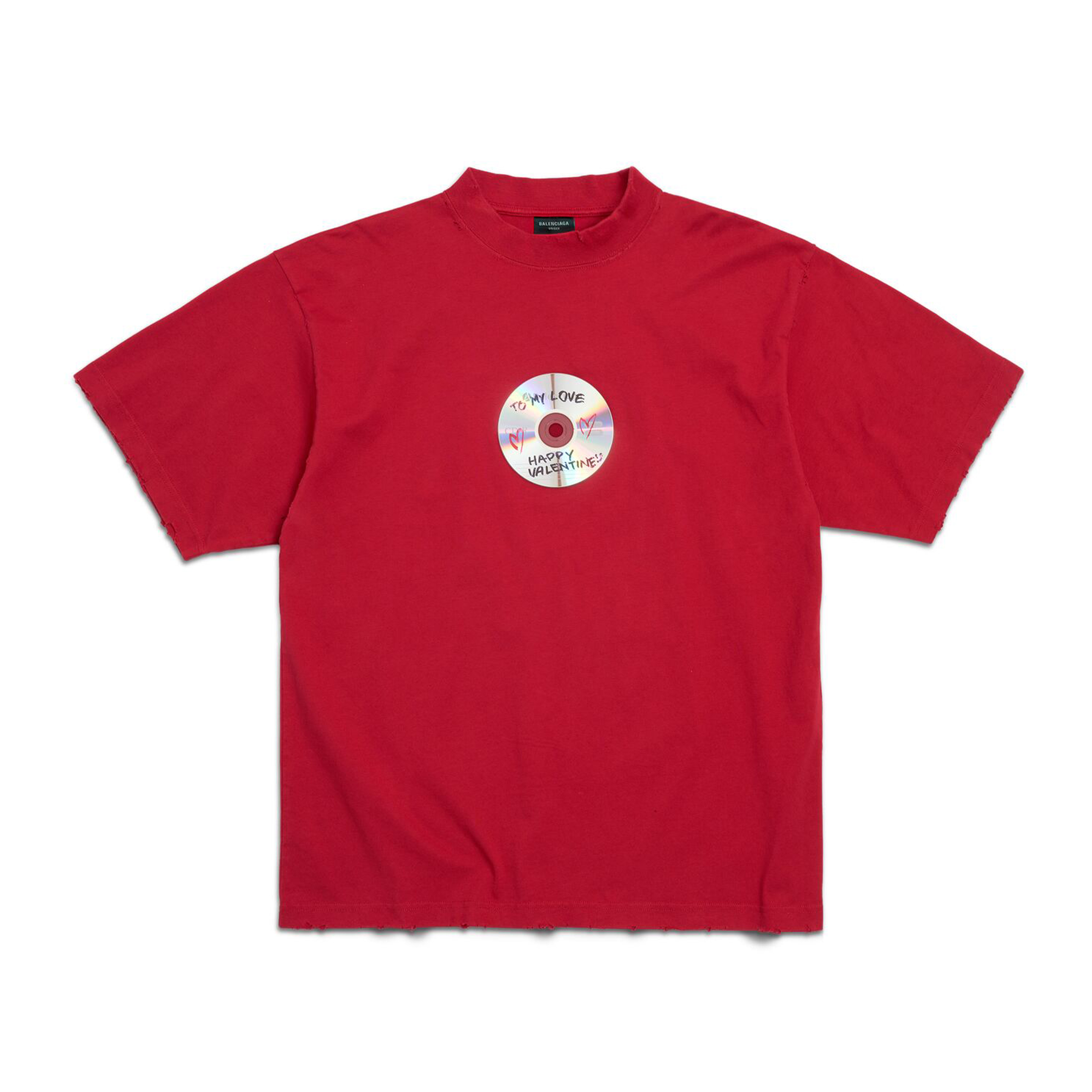 NIGO Balenciaga Men's Women's Solid Color To My Love Graffiti Disc Loose Short Sleeve T-Shirt #nigo98316