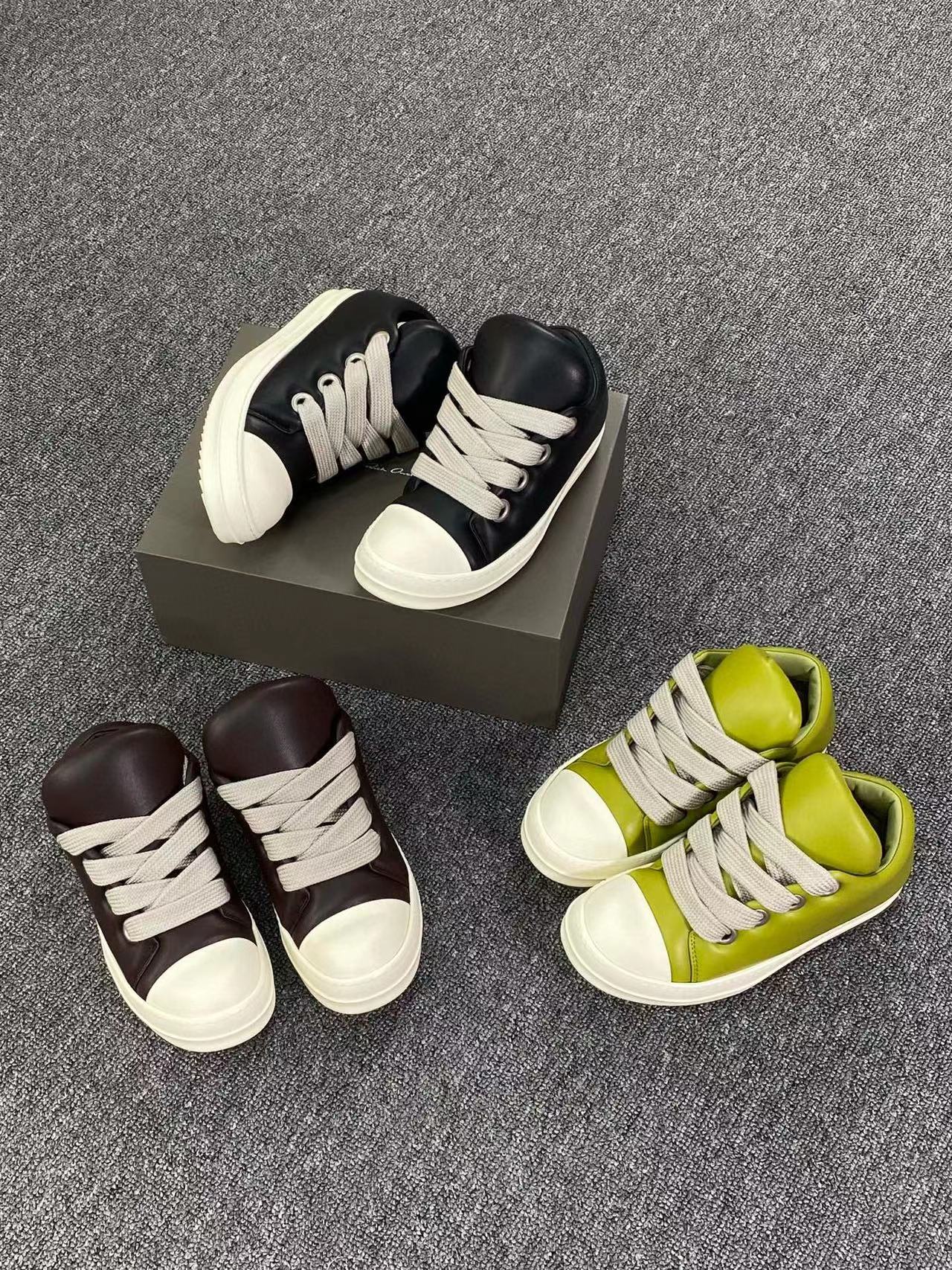 NIGO Rick Owens Men's and Women's Soft Sheepskin Low Top Chunky Lace Bread Loafers #nigo97399