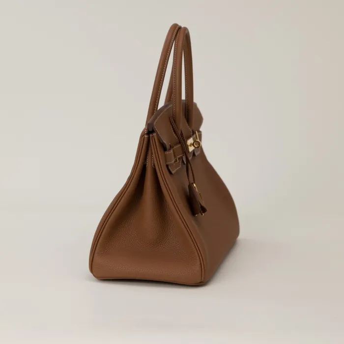 NIGO Hermes Birkin 30 Gold Buckle Solid Color Handbag Temperament Metal Buckle Kelly Bag Accessories H027633CC37 #nigo98298