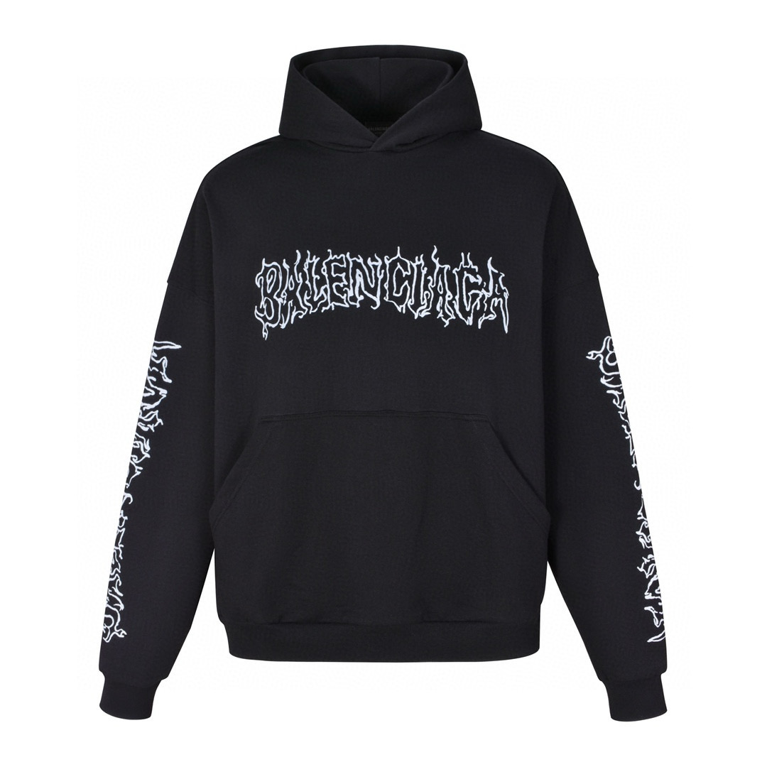 L NIGO Vetements Men's Women's Spring And Autumn Fashion High Street Pentagram Color Blocking Letter Print Sweatshirt Hooded Trend Casual Black Hoodie