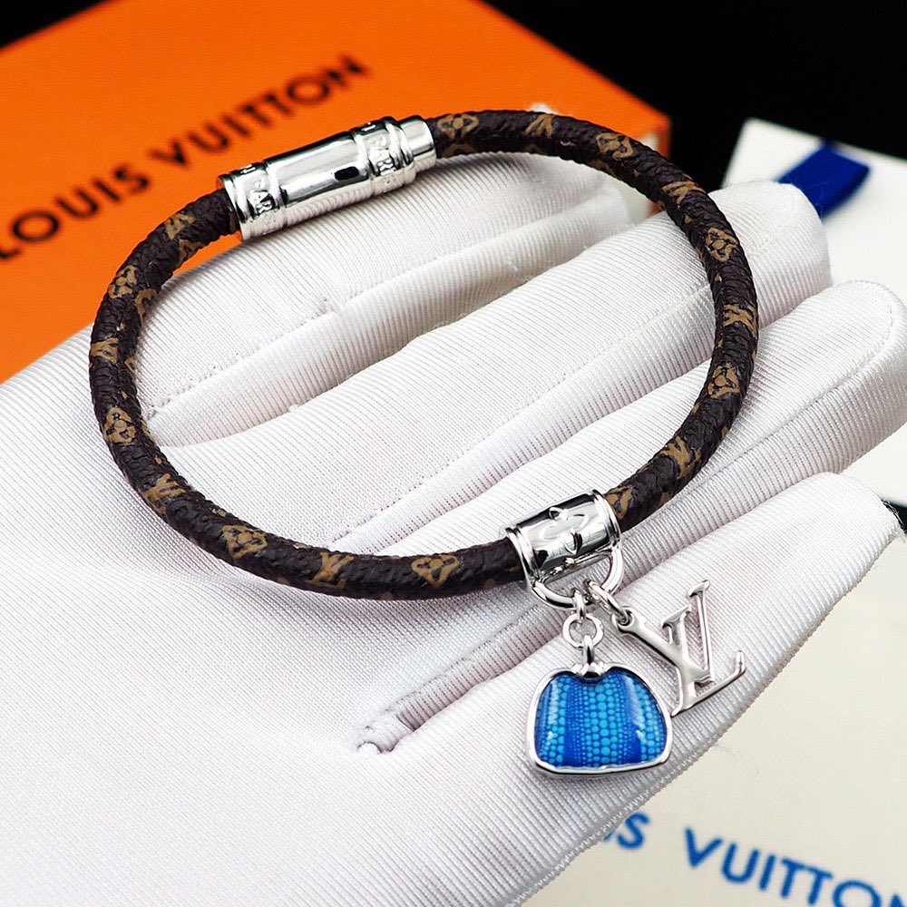 L NIGO Louis Vuitton Men's Women's x Yayoi Kusama Collaboration Classic Monogram Reverse Canvas Cord Pumpkin Bracelet Accessories