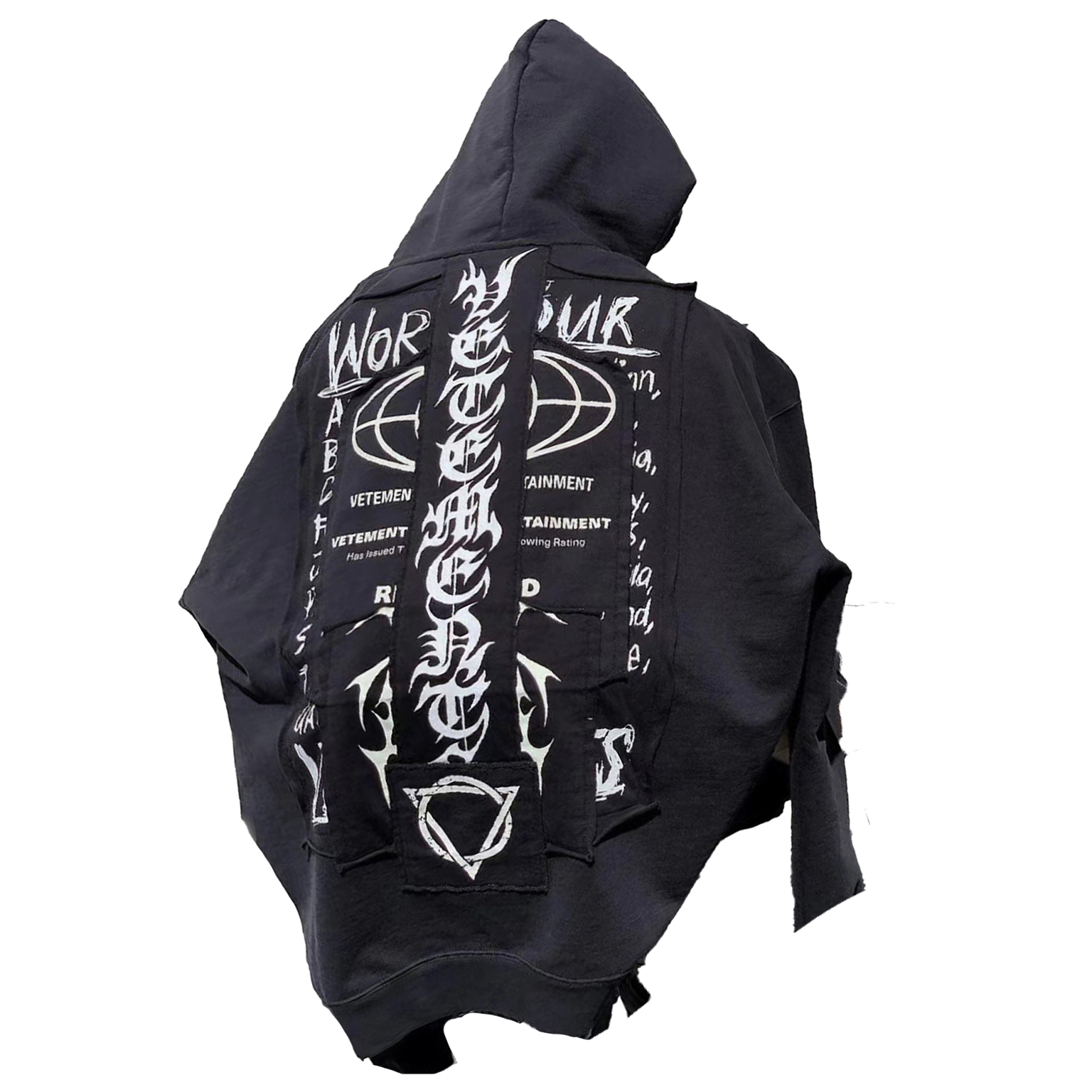NIGO Vetements Men's Fashion Letter Graffiti Pentagram Embroidery Loose Black Zipper Long Sleeve Hoodie Ngvp #nigo7796