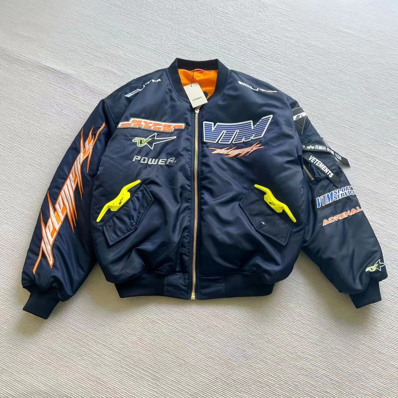 NIGO Vetements Men's Spring And Autumn Fashion High Street Racing Suit Metal Zipper Standing Collar Jacket Embroidered Logo Black Jacket #nigo98328