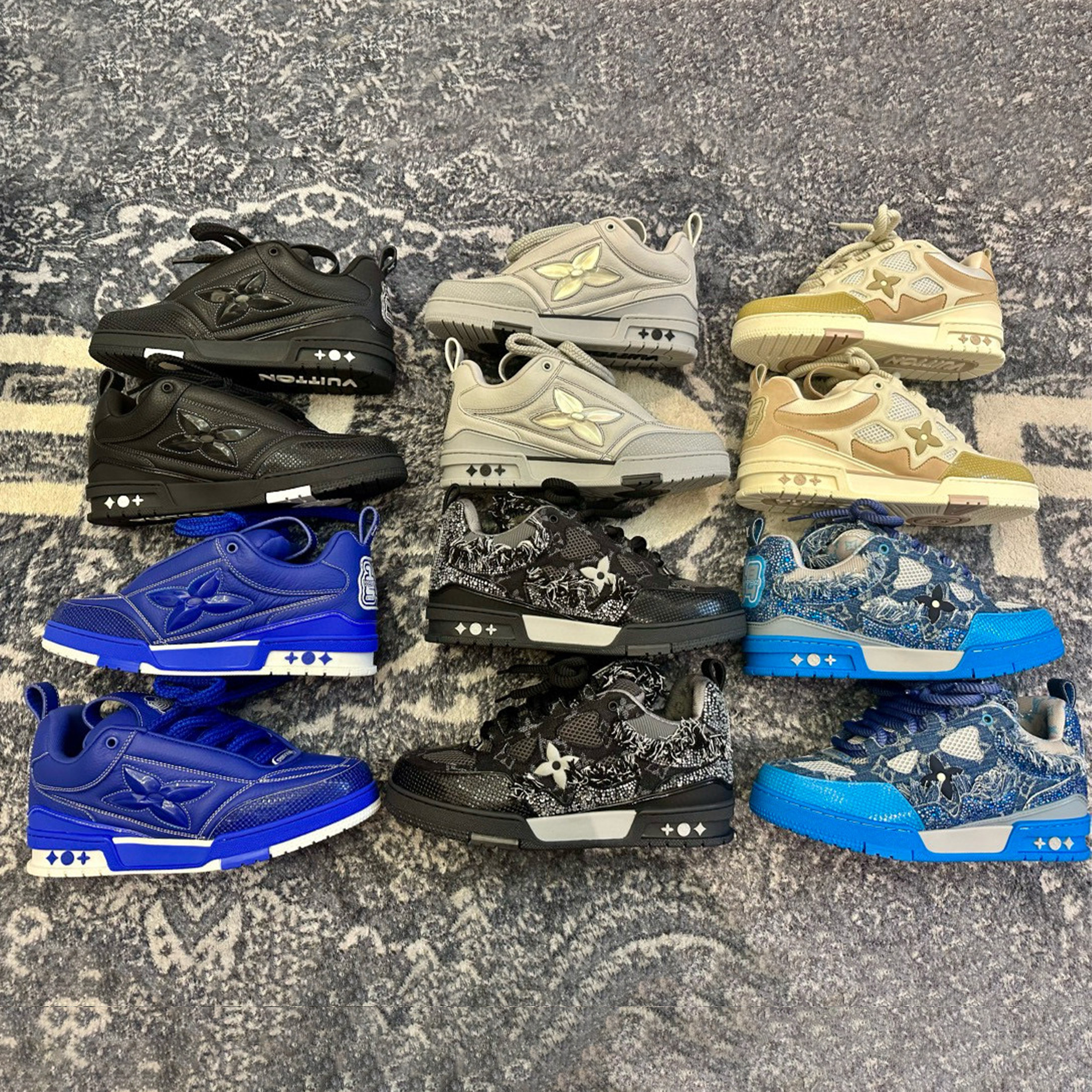 NIGO Louis Vuitton Men's Women's Four Seasons SKATE Sneakers High Street Low Top Colorblock Casual Shoes #nigo98323