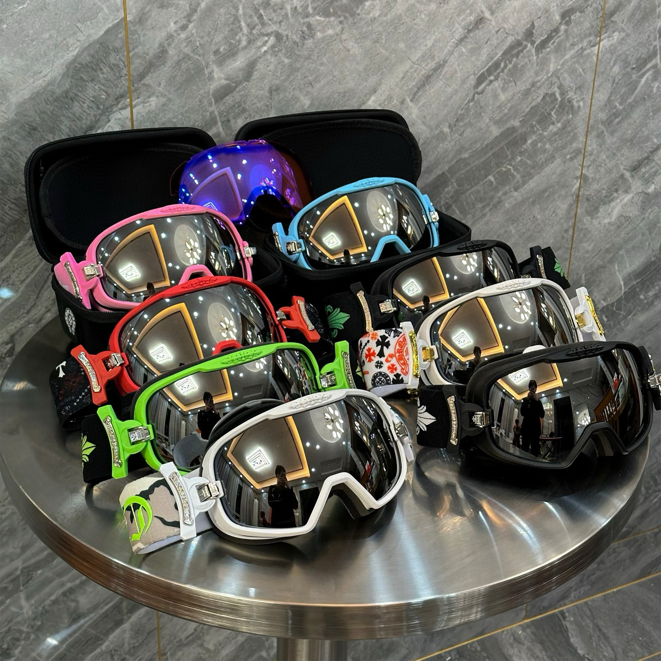 NIGO Chrome Hearts Men's Women's Fashion Multicolor Sports Ski Goggles #nigo73655