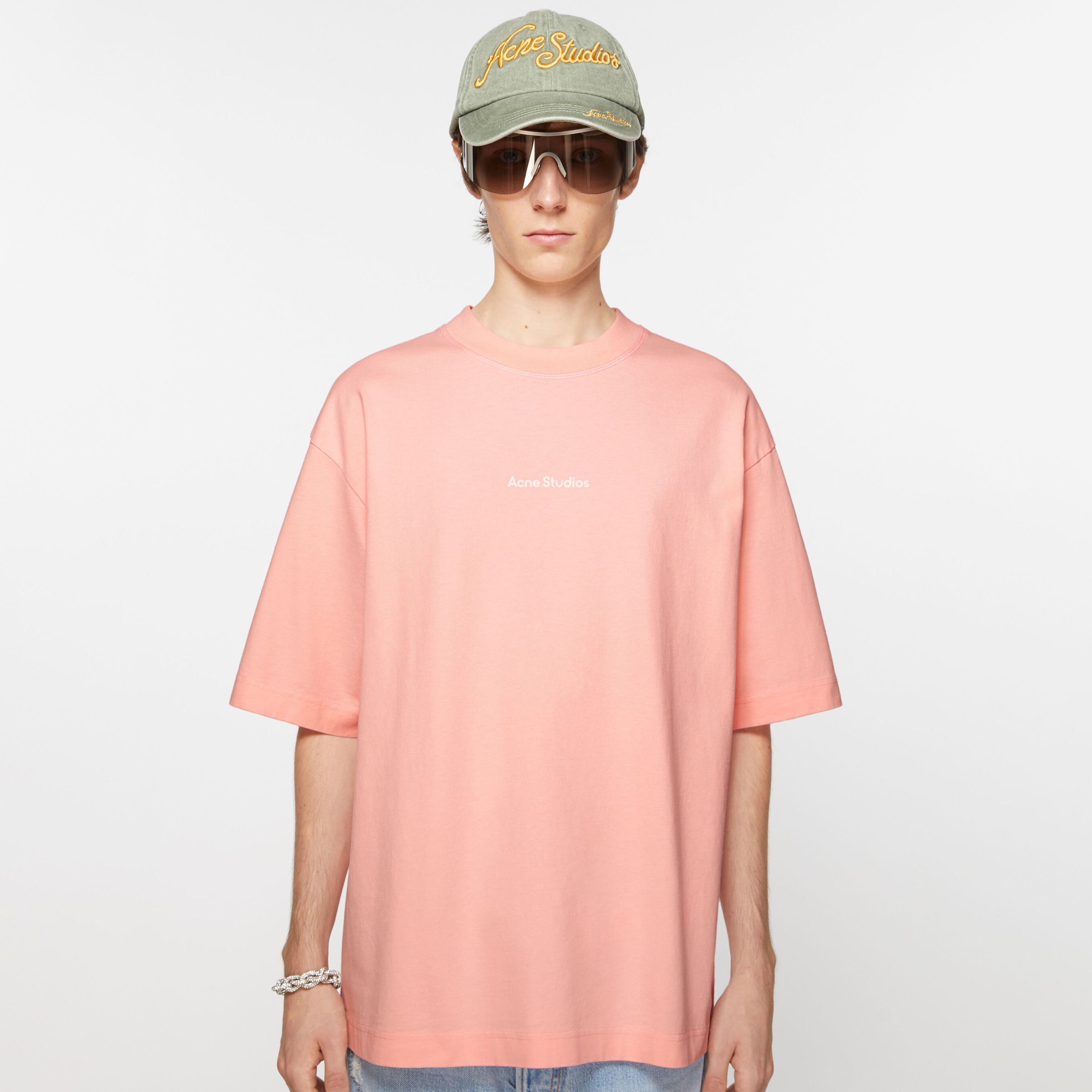 NIGO Acne Studios Men's Summer Solid Color Round Neck Pullover Loose Plain Knit Drop Shoulder Letter Short Sleeve T-Shirt #nigo98369