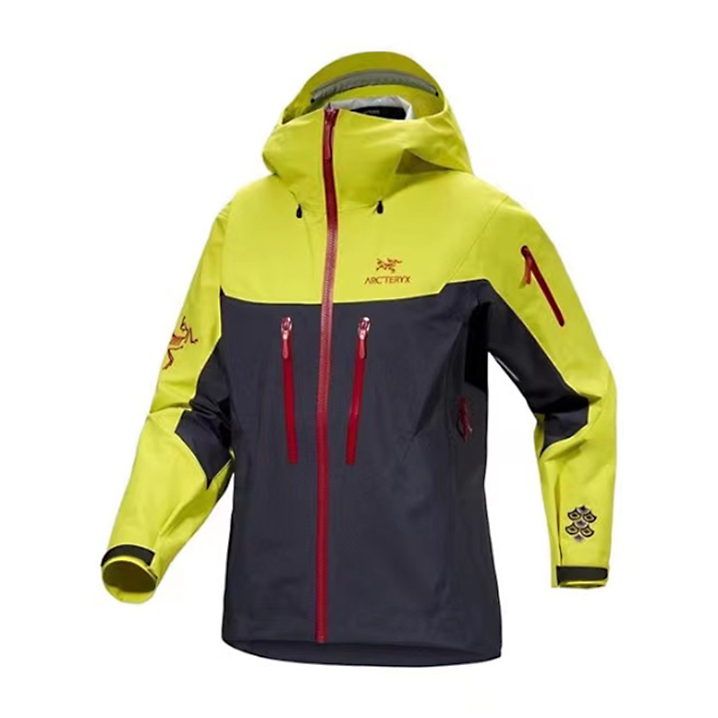 NIGO Arcteryx Men's Spring and Autumn ALPHA SV GORE-TEX Year of the Dragon Series Patchwork Outdoor Hooded Waterproof Windproof Jacket #nigo98372