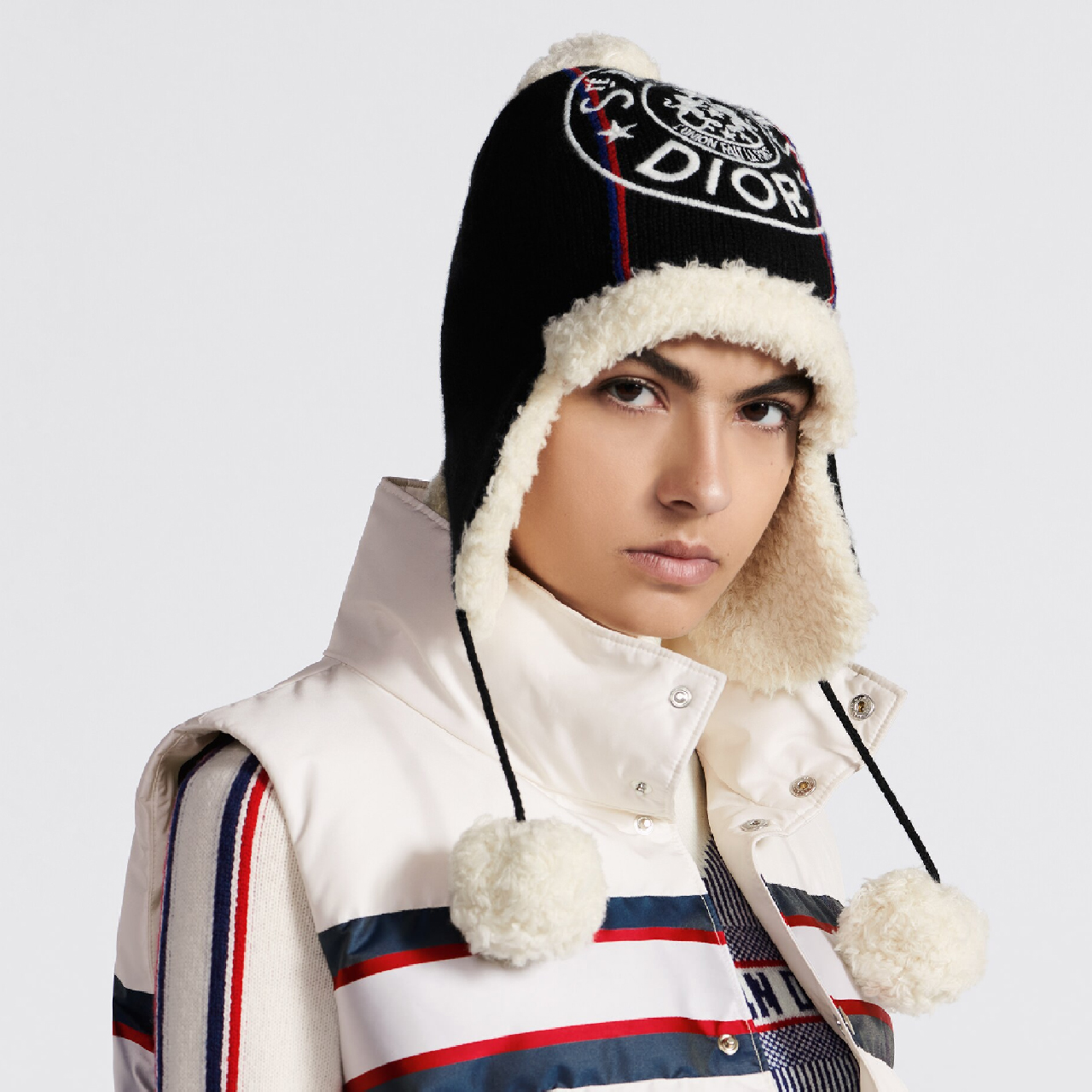 NIGO Dior Women's Men's Ski Hat Hairball Ear Protection Hat Cashmere Warm Line Hat #nigo98334