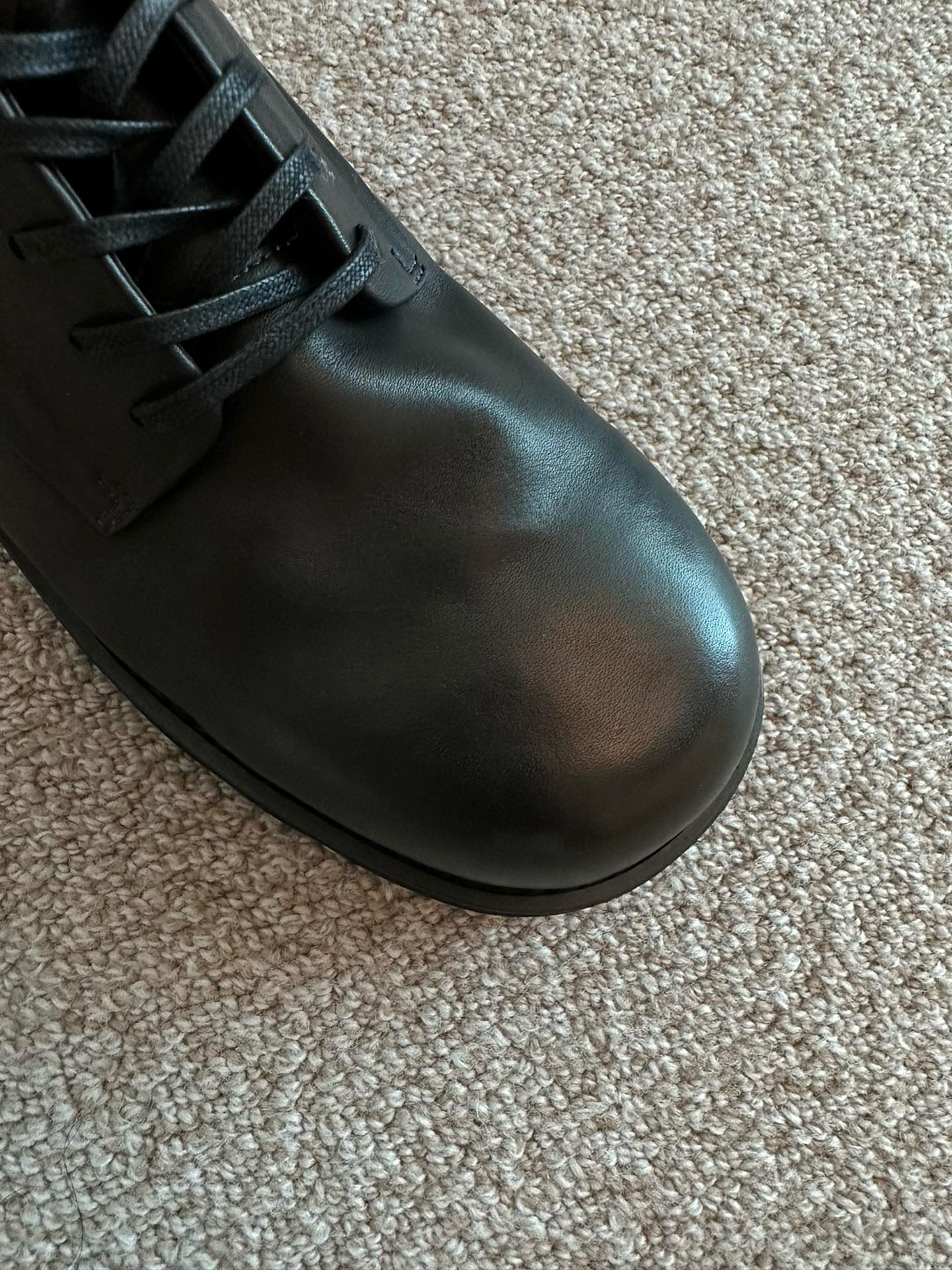 NIGO Chrome Hearts Men's Black Retro Biker Thick Bottom Lace Up Low Top Calfskin Shoes #nigo98374