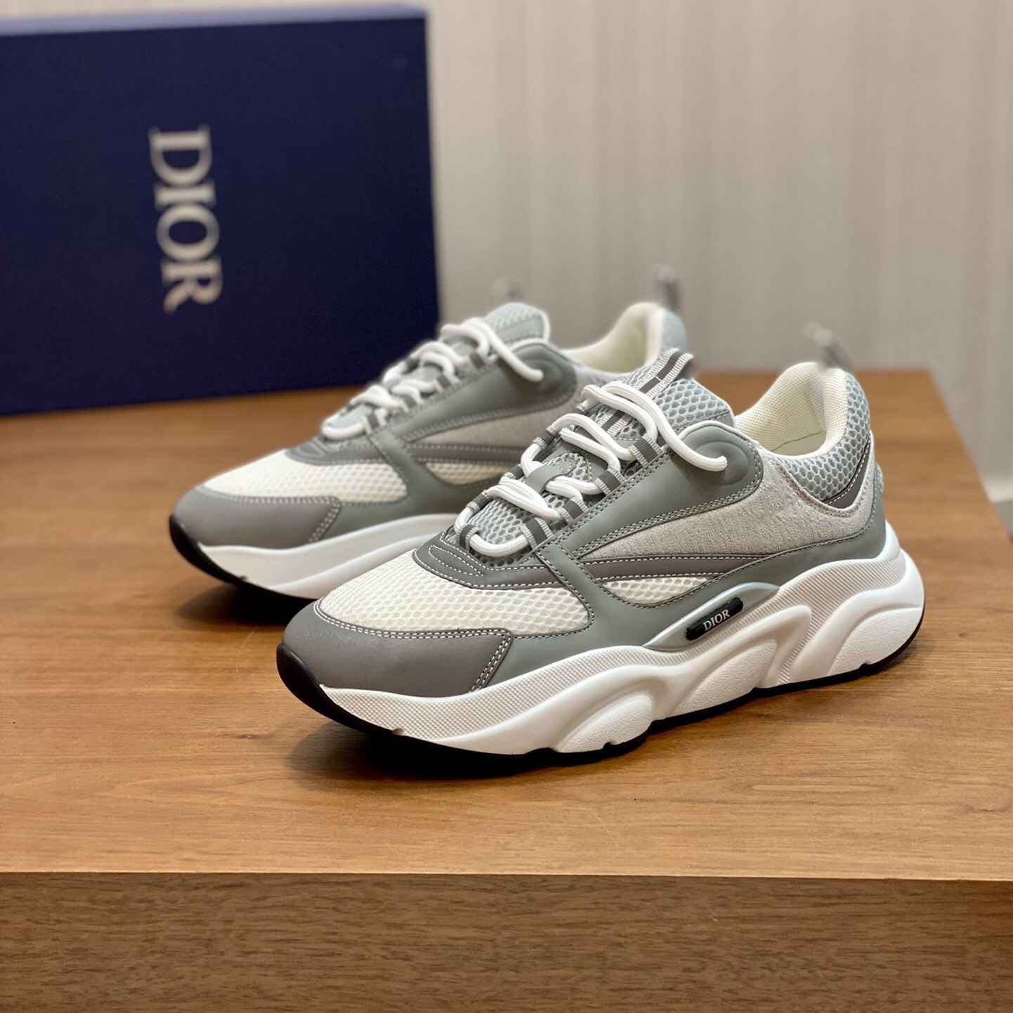 NIGO Dior B22 Men's Leather Mesh Lace Up Colorblocking Low Top Sport Thick Sole Casual Shoes #nigo98382