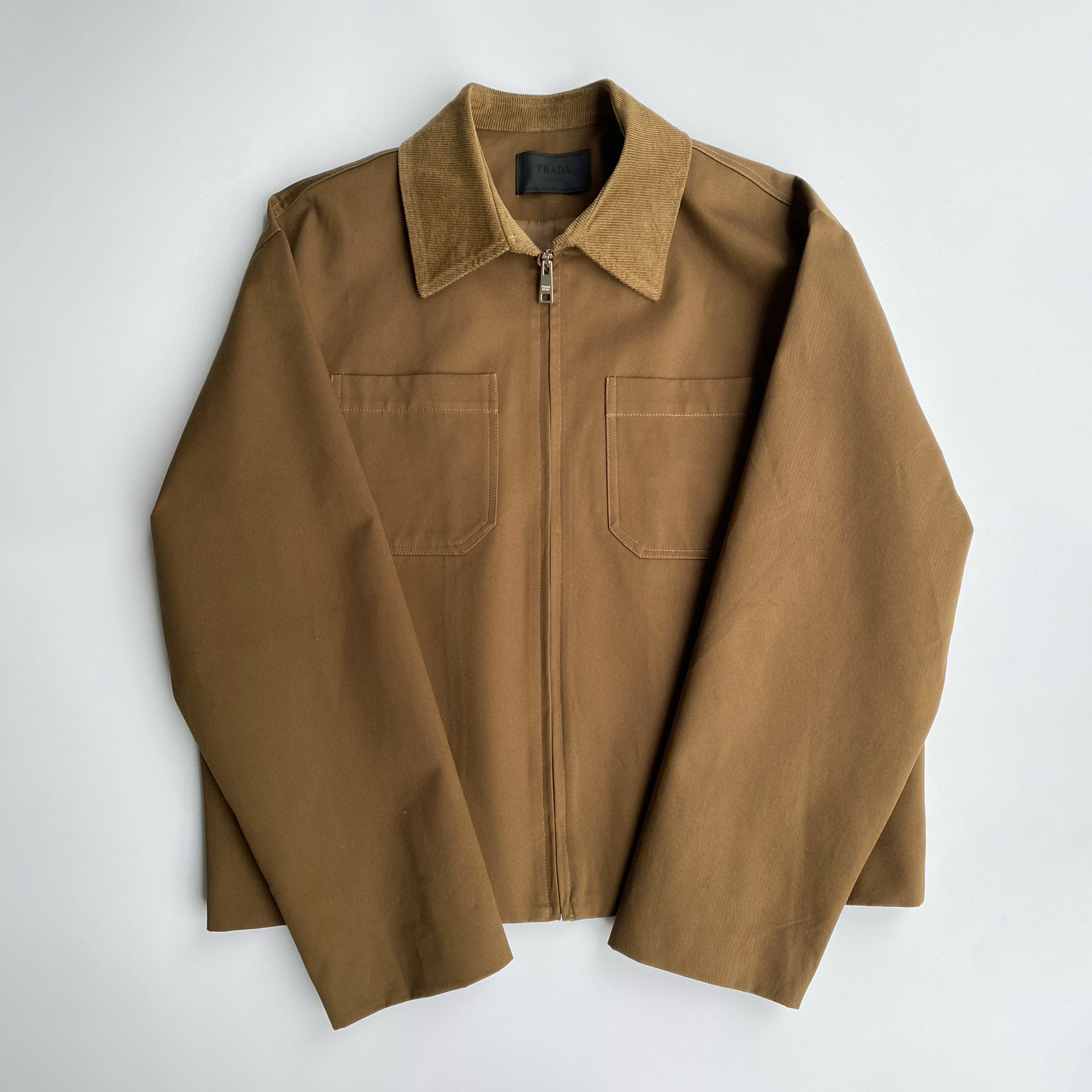 NIGO Prada Men's Autumn and Winter Triangle Metal Label Solid Color Lapel Zipper Jacket #nigo98413